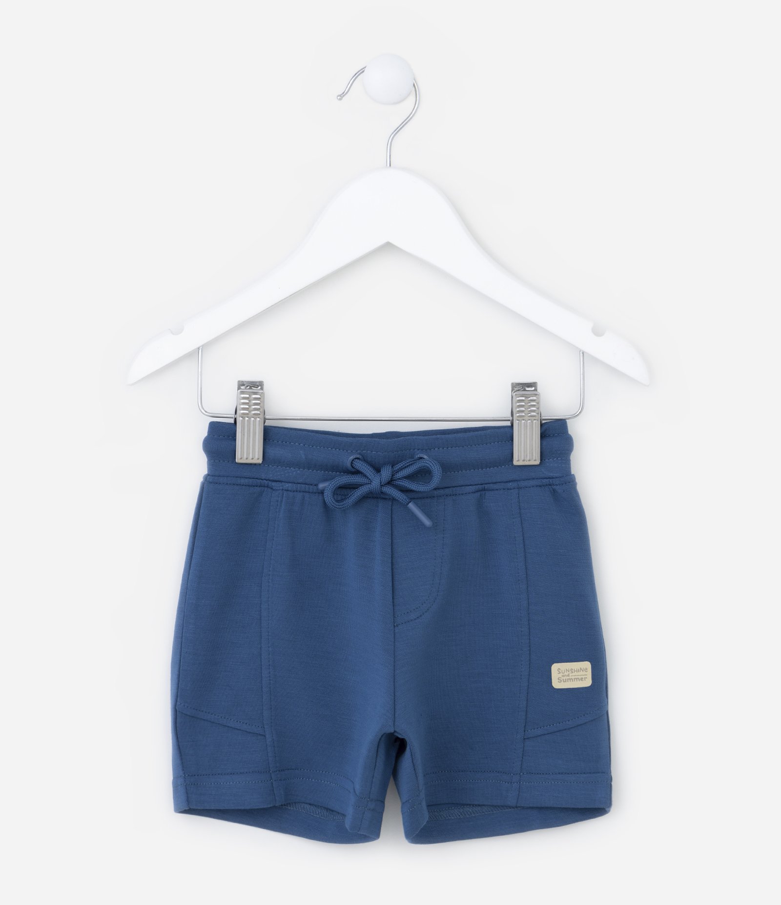 Bermuda Infantil em Modal com Recortes - Tam 1 a 5 anos Azul 1