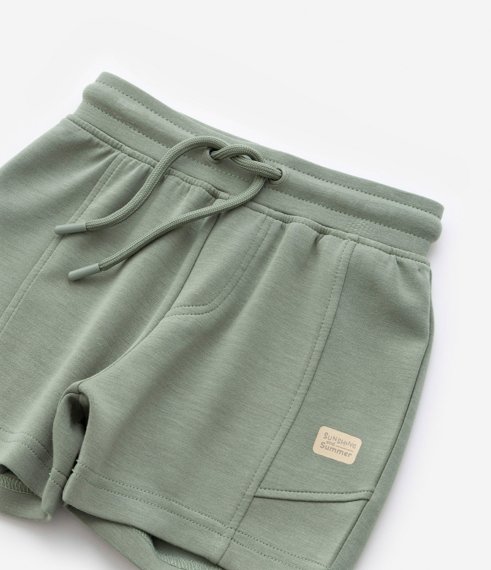 Bermuda Infantil em Modal com Recortes - Tam 1 a 5 anos Verde 5