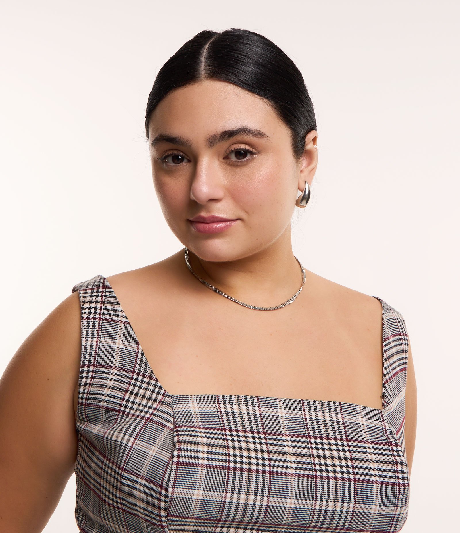 Vestido Curto Alfaiataria Xadrez com Pregas Curve & Plus Size Multicores 4