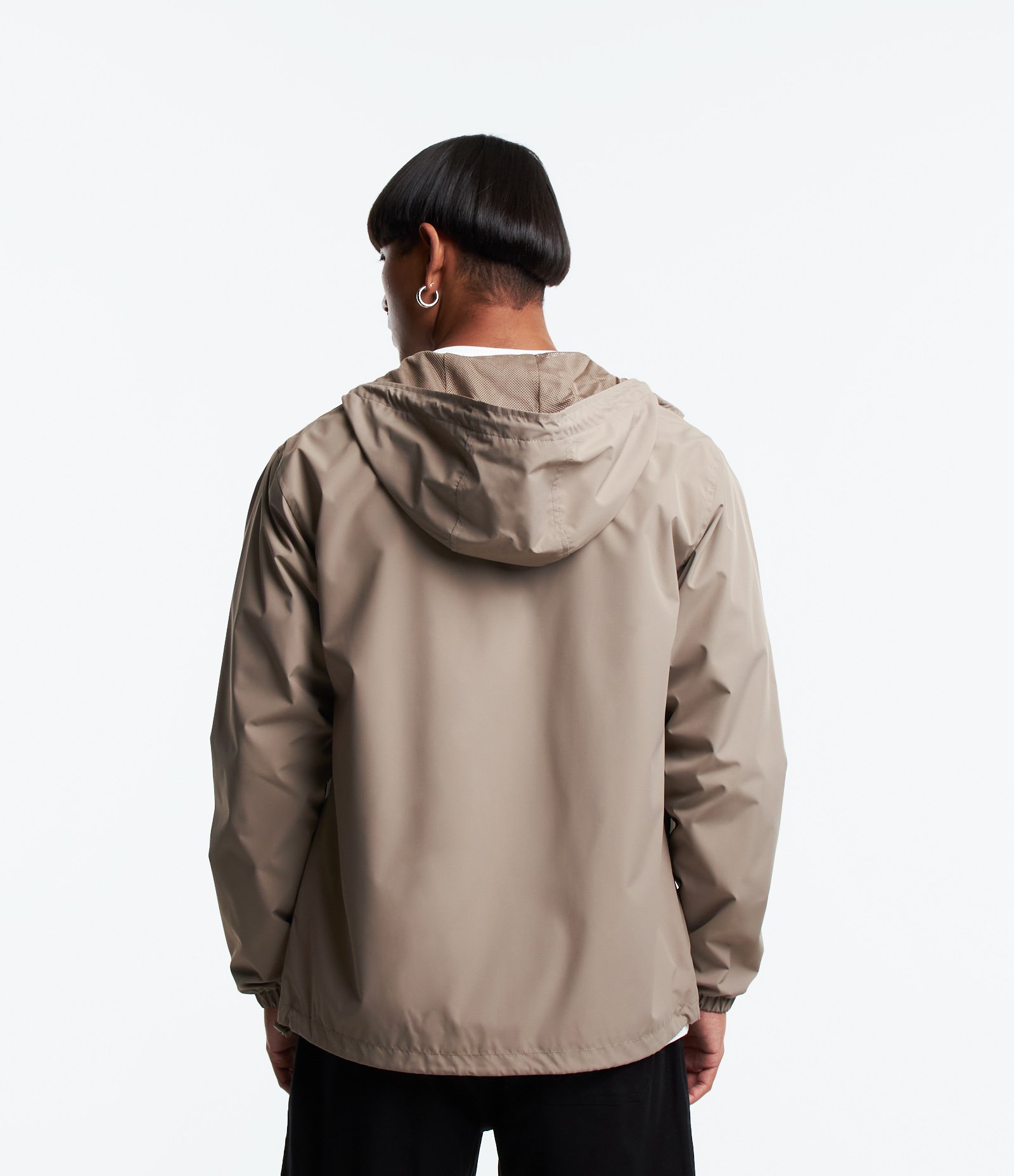 Jaqueta Quebra Vento com Capuz e Bolso de Zíper Fusionado Cinza 8