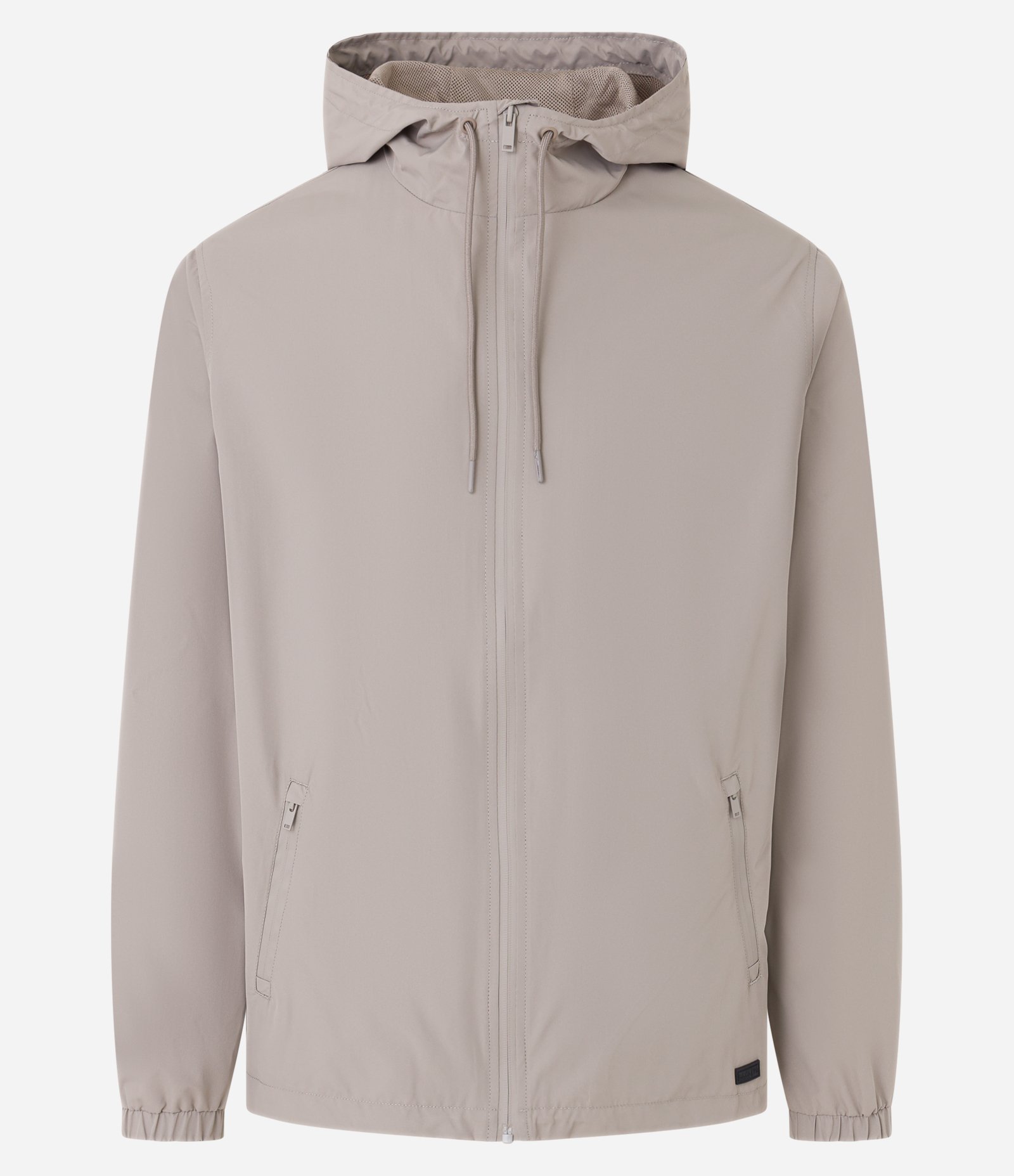 Jaqueta Quebra Vento com Capuz e Bolso de Zíper Fusionado Cinza 9