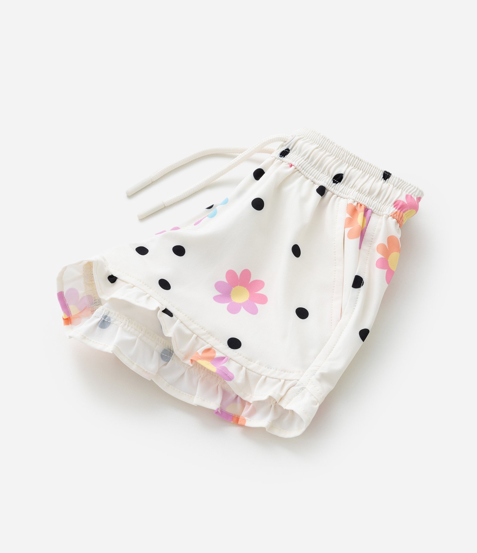 Short Infantil com Babadinho e Estampa de Flores - Tam 1 a 5 Anos Bege 5