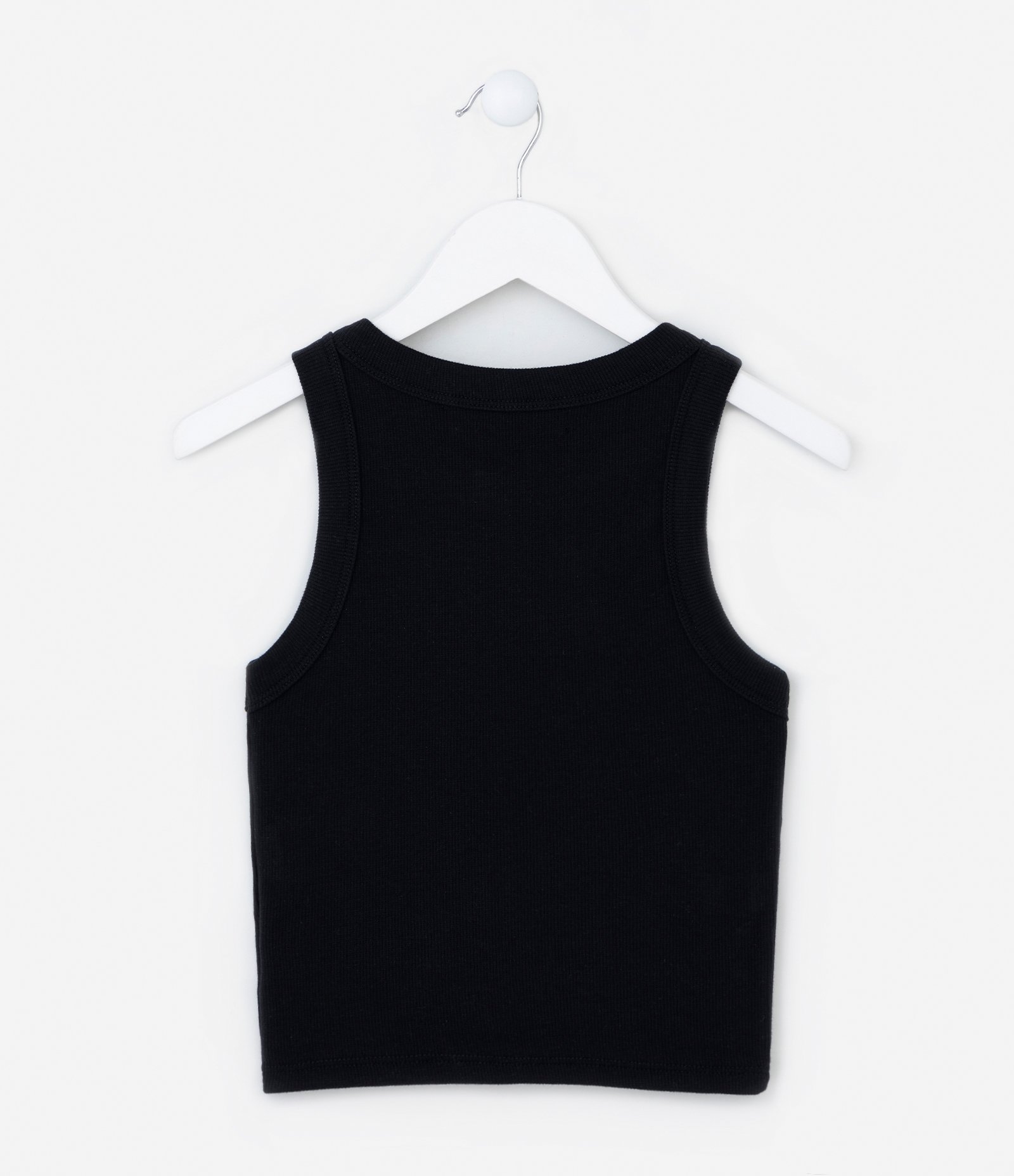 Regata Cropped Infantil em Ribana - Tam 5 a 14 Anos Preto 3