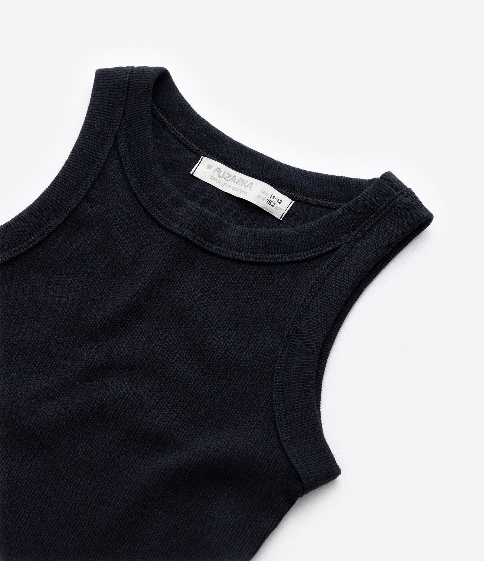 Regata Cropped Infantil em Ribana - Tam 5 a 14 Anos Preto 5