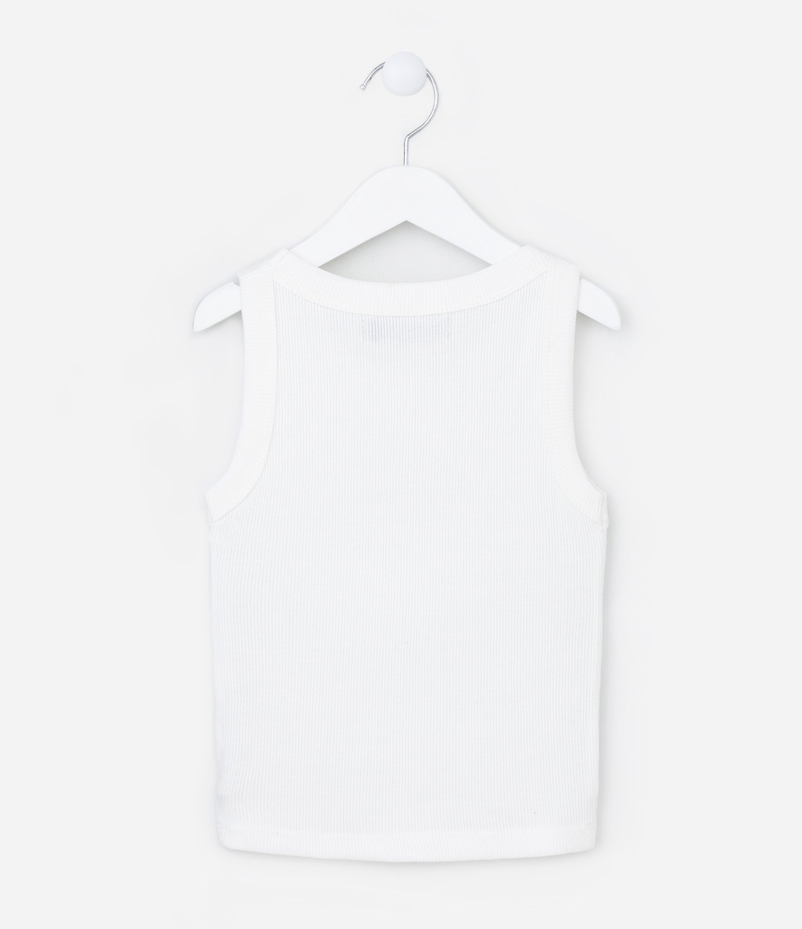 Regata Cropped Infantil em Ribana - Tam 5 a 14 Anos Branco Neve 2