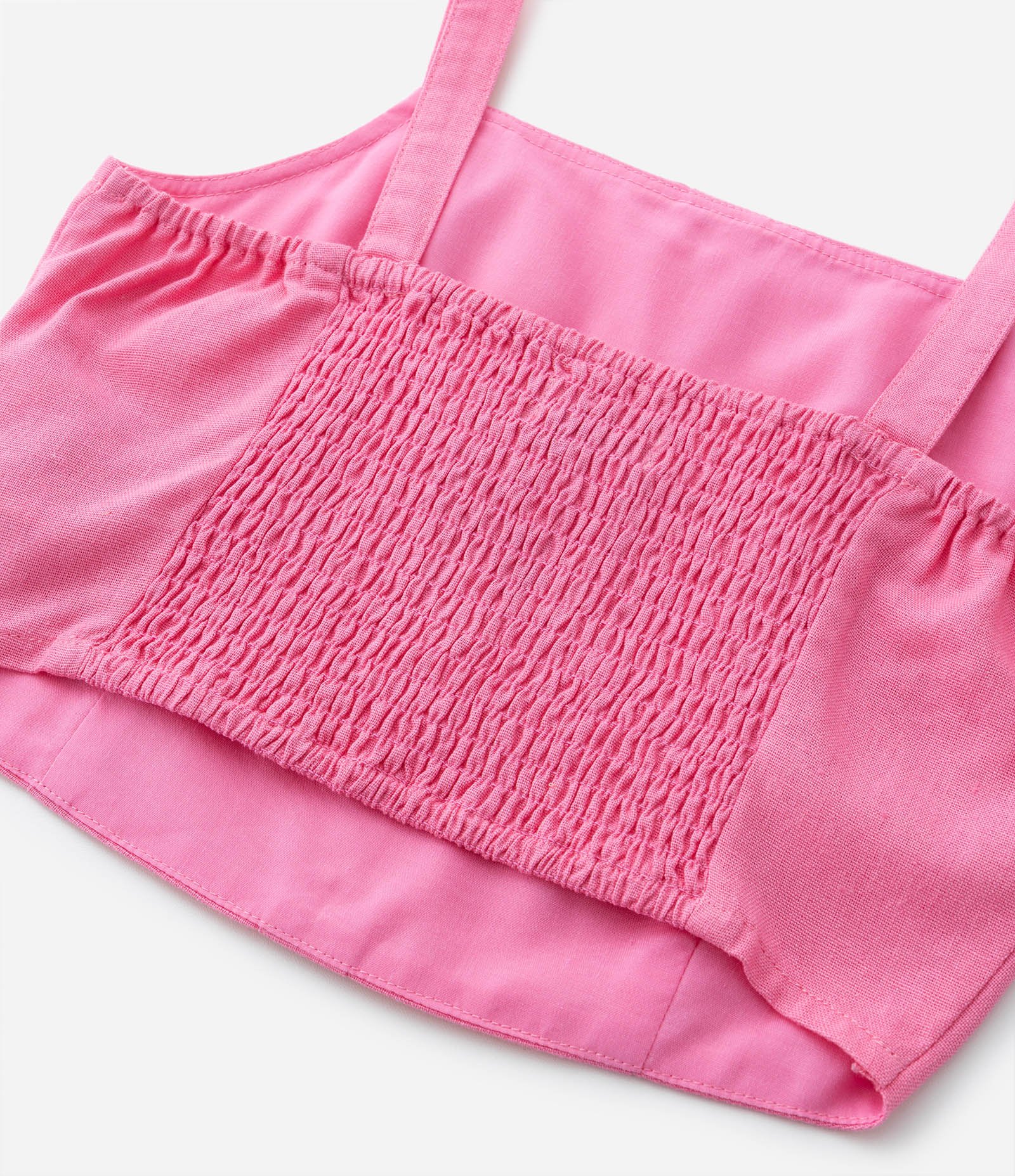 Blusa Cropped Infantil em Viscose com Lastex e Alças Finas - Tam 5 a 14 anos Rosa 5