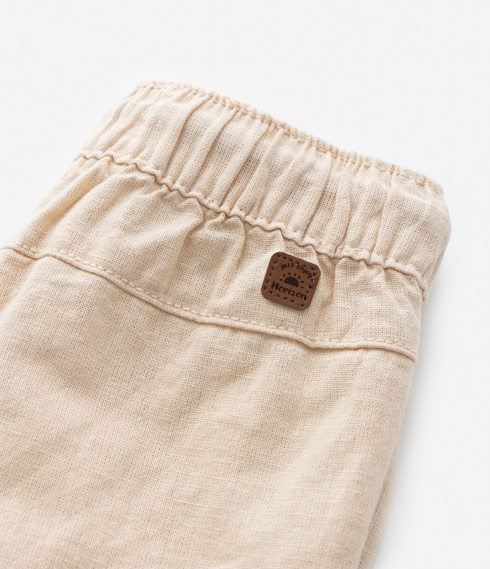 Bermuda Infantil em Linho com Bolsinho - Tam 1 a 5 Anos Bege 5