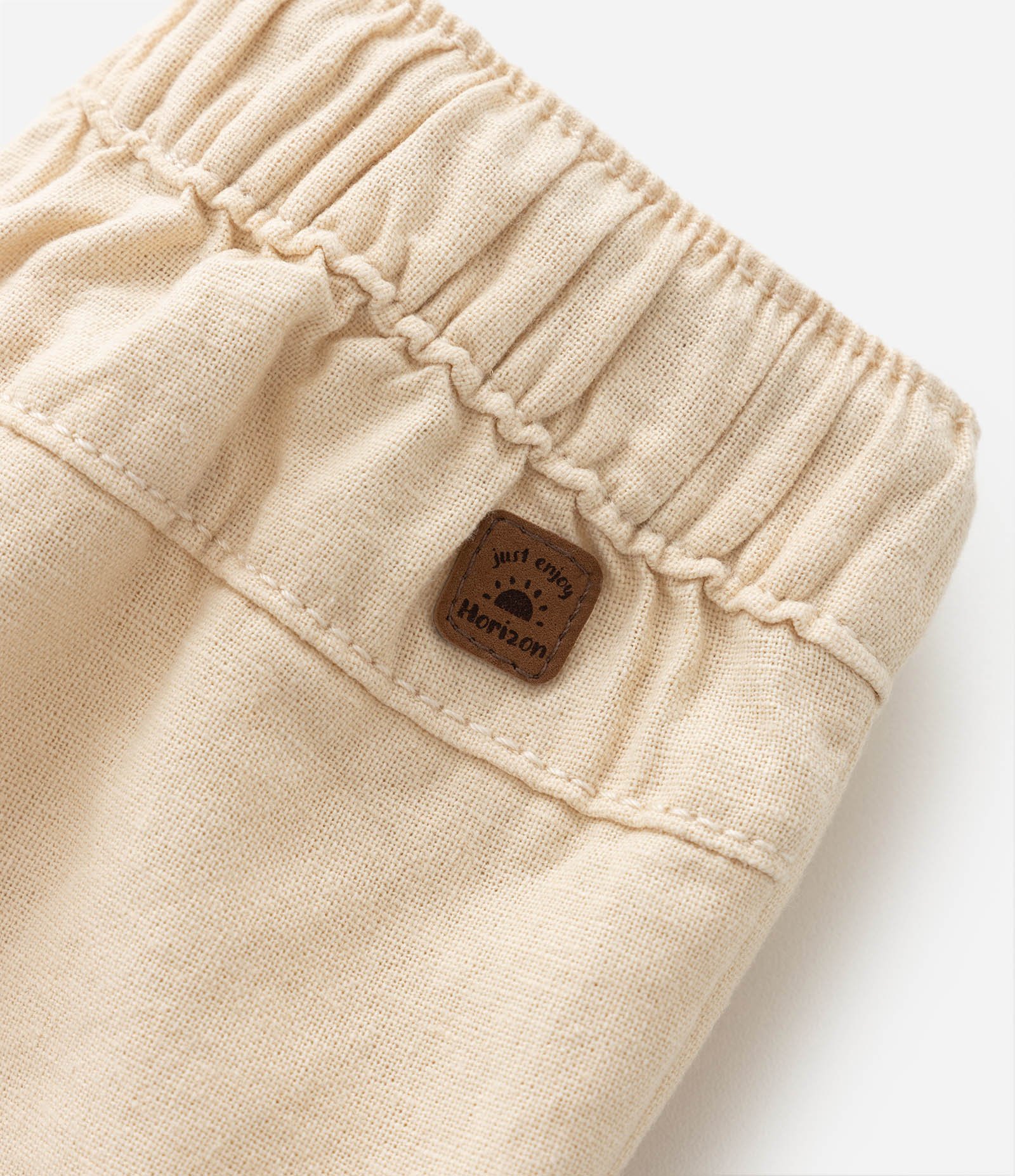 Bermuda Infantil em Linho com Bolsinho - Tam 1 a 5 Anos Bege 4