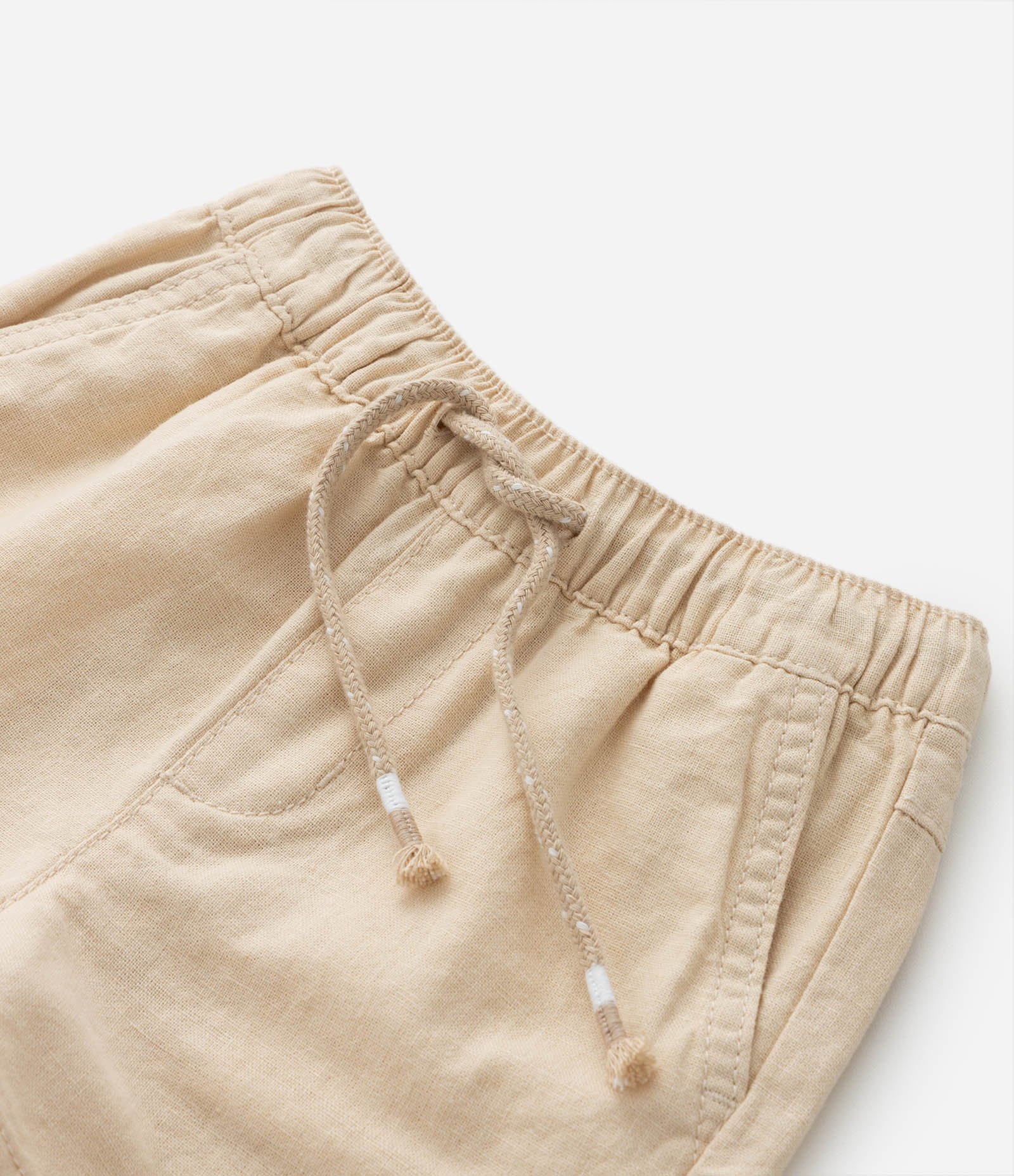 Bermuda Infantil em Linho com Bolsinho - Tam 1 a 5 Anos Bege 6