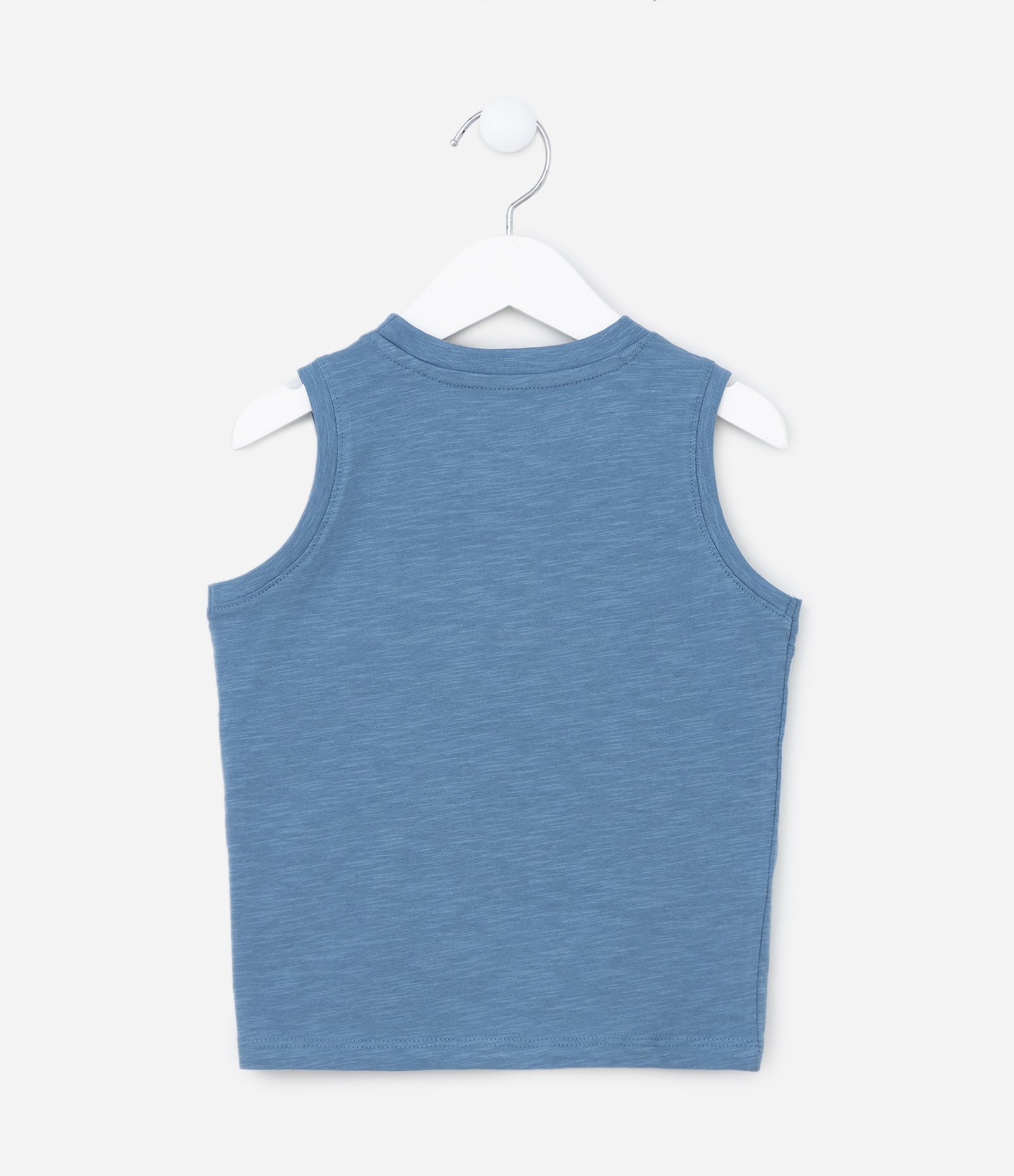 Regata Infantil em Malha Flamê com Bolsinho - Tam 1 a 5 Anos Azul 2