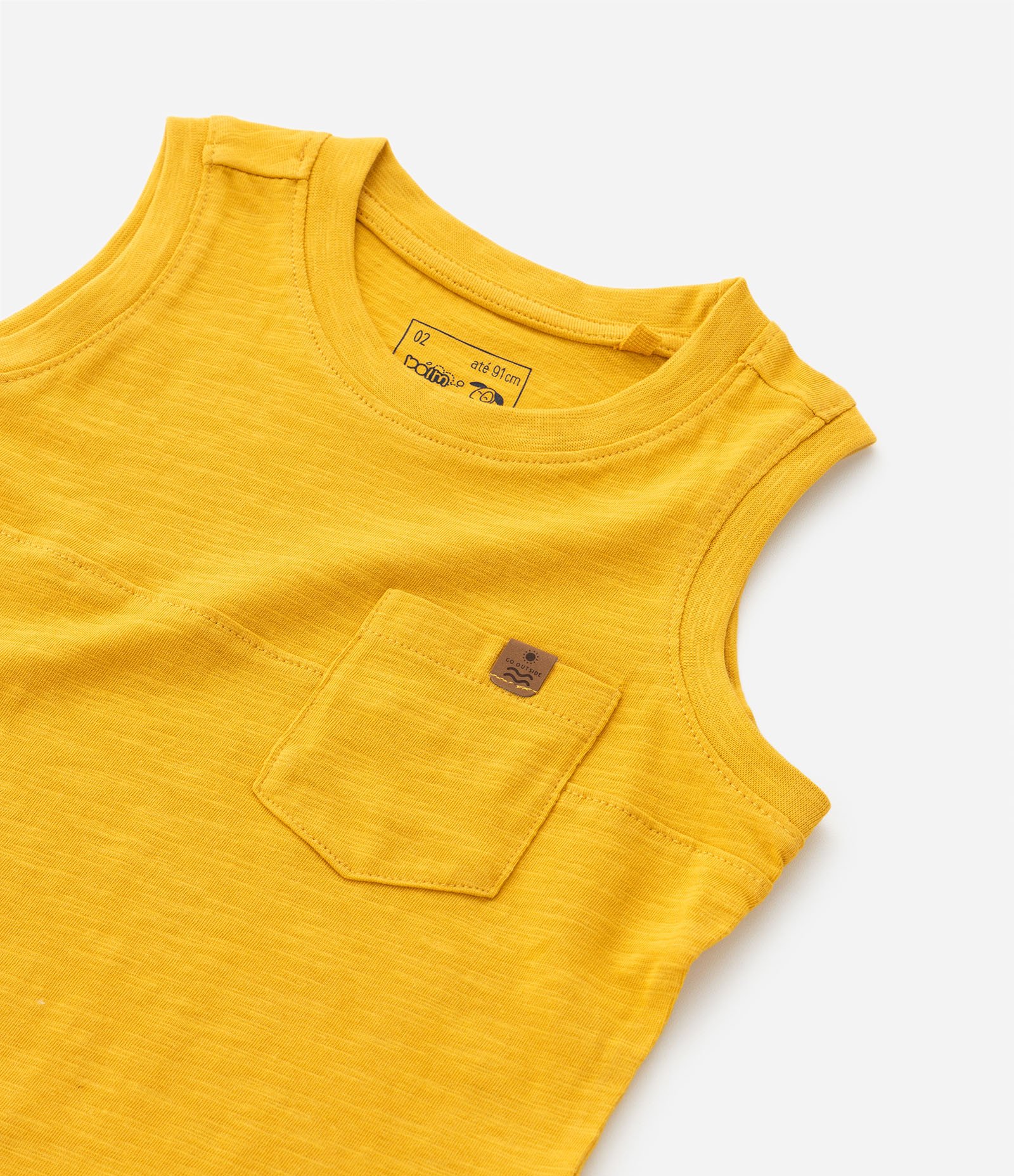 Regata Infantil em Malha Flamê com Bolsinho - Tam 1 a 5 Anos 5