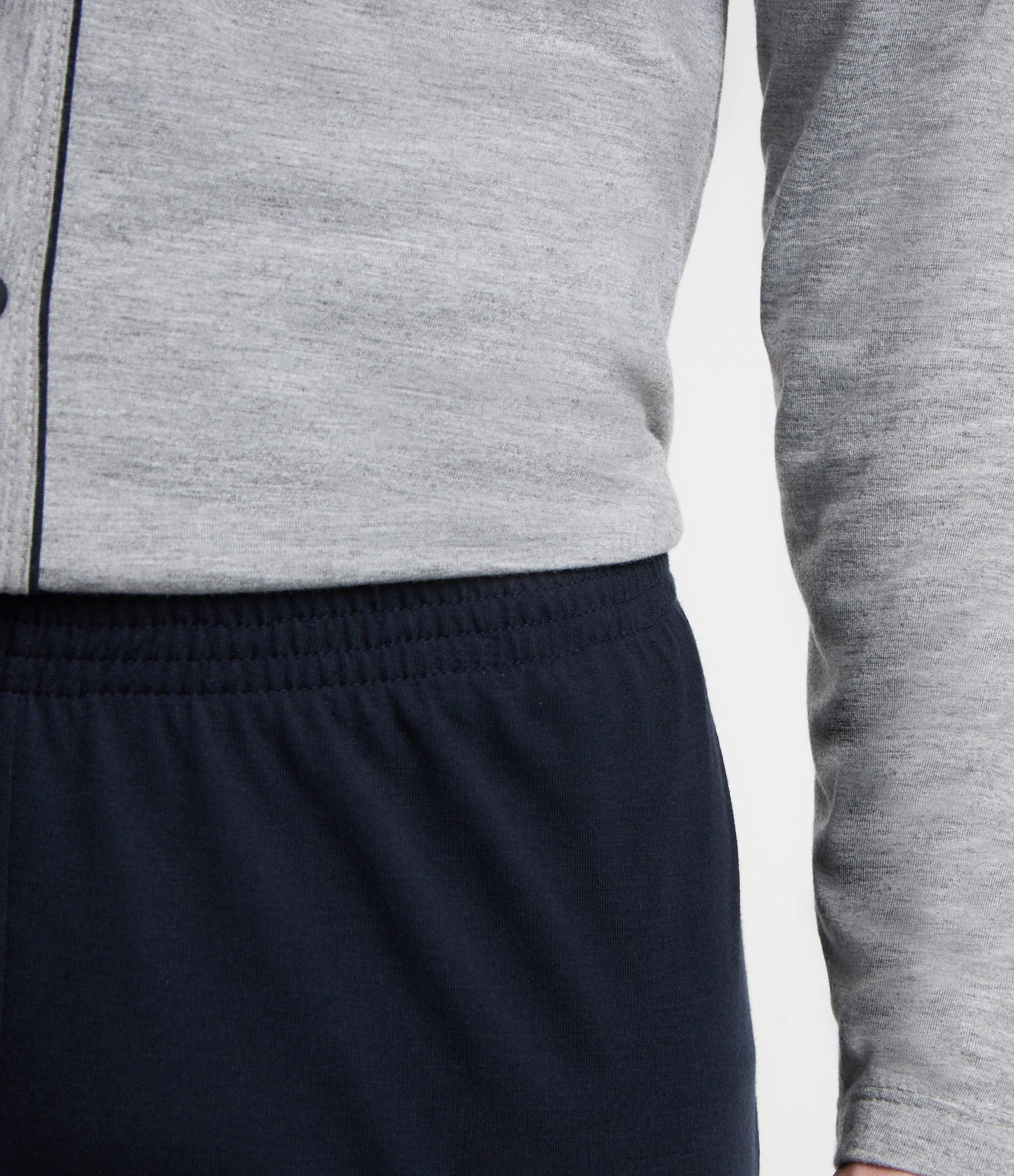 Pijama Longo com Contraste na Vista Cinza/ Azul 4