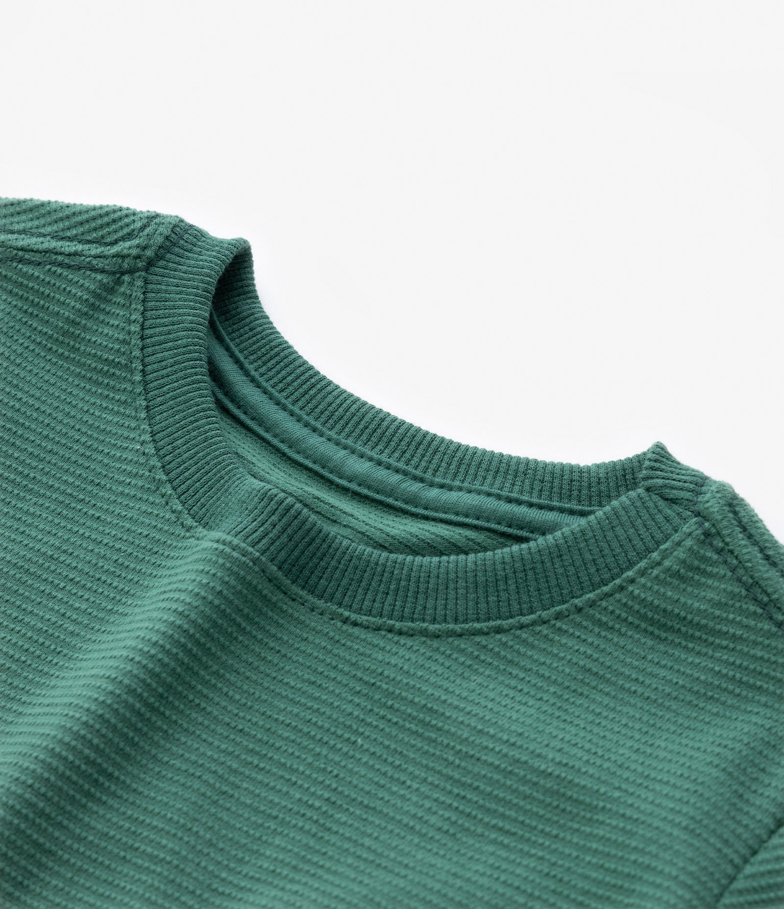 Camiseta Infantil Texturizada com Bordado Dino no Peito - Tam 1 a 5 Anos Verde 4