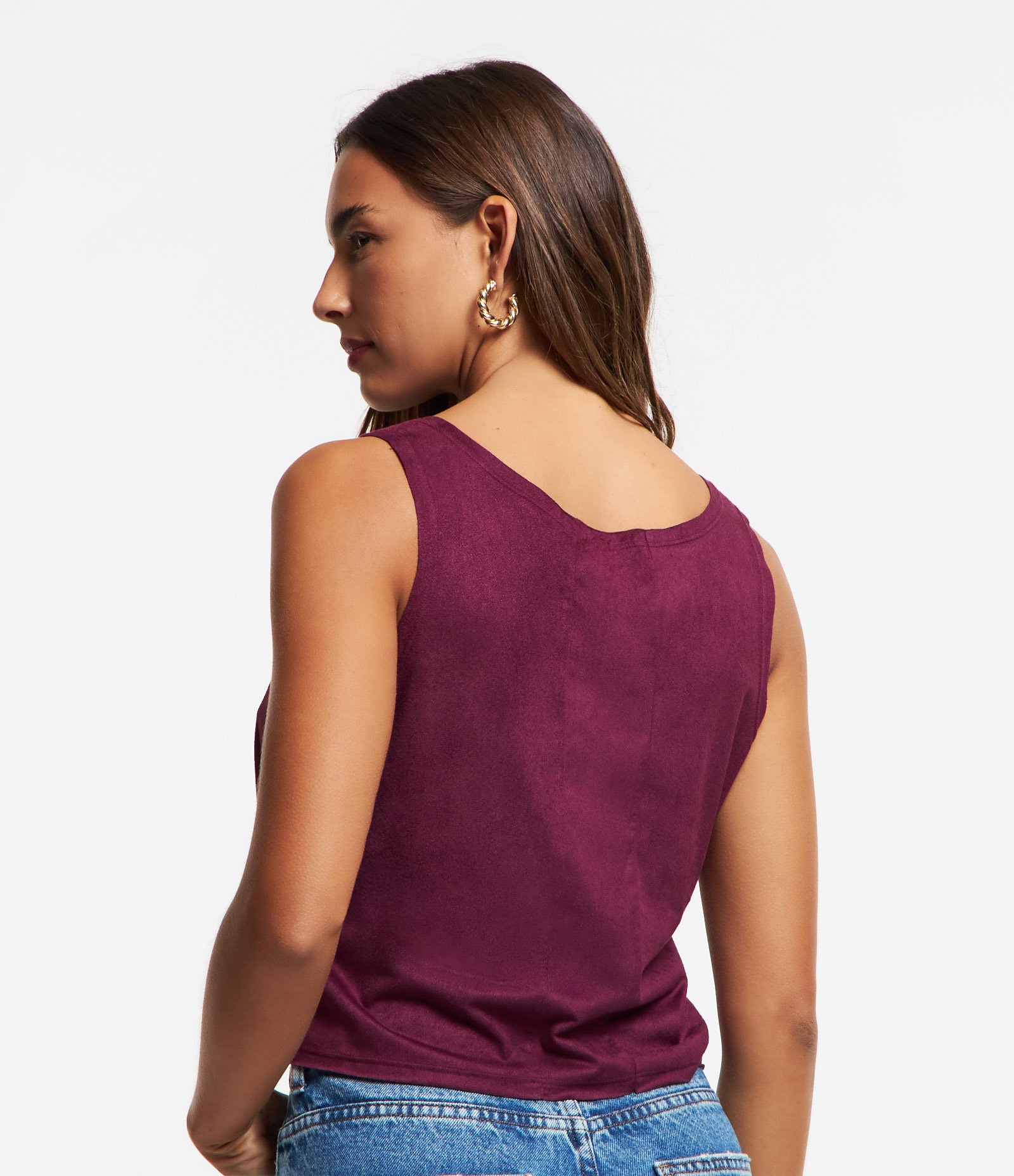 Blusa Regata com Decote Redondo e Alça Larga 3