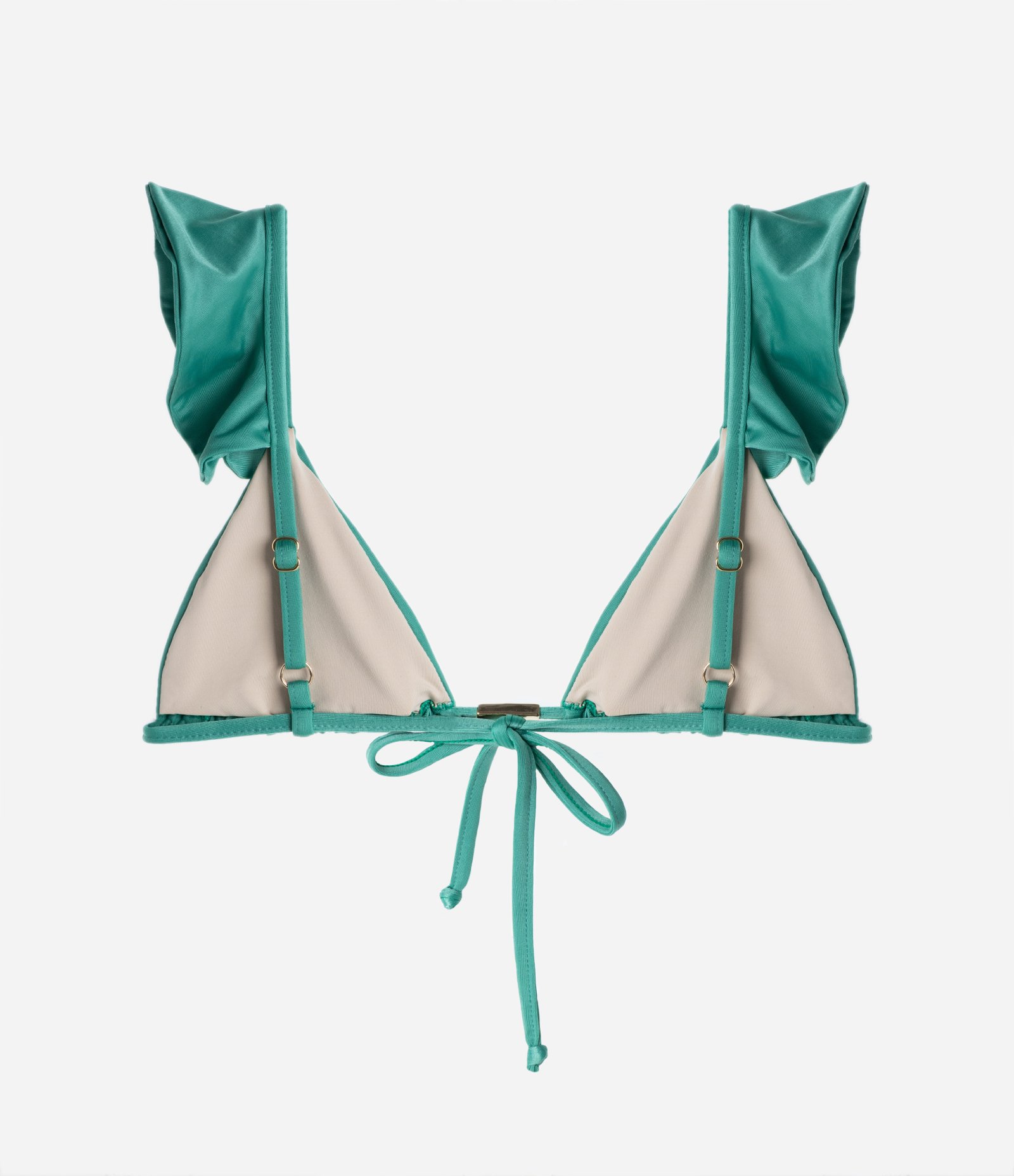 Biquíni Top Cortininha com Babados no Ombro Verde 6