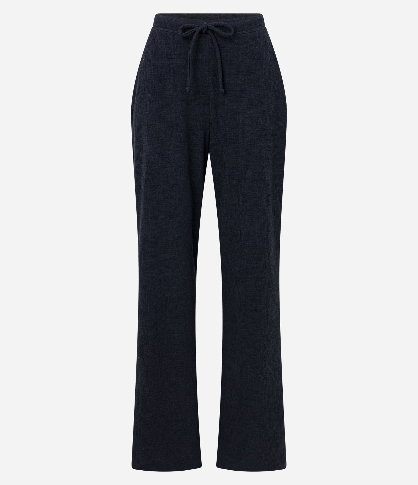 Calça Reta Texturizada com Amarração no Cós e Bolsos Faca Preto 5