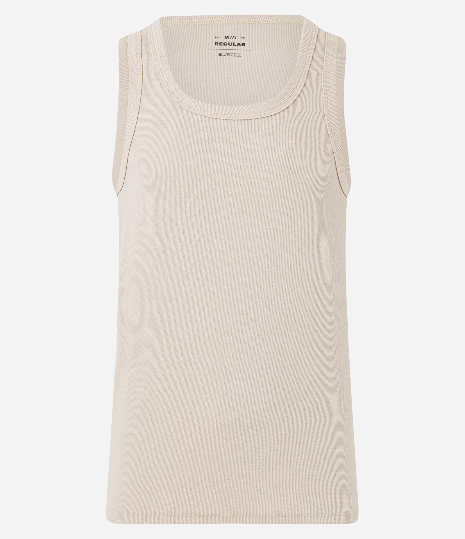 Regata Regular Básica em Ribana de Algodão Bege 6