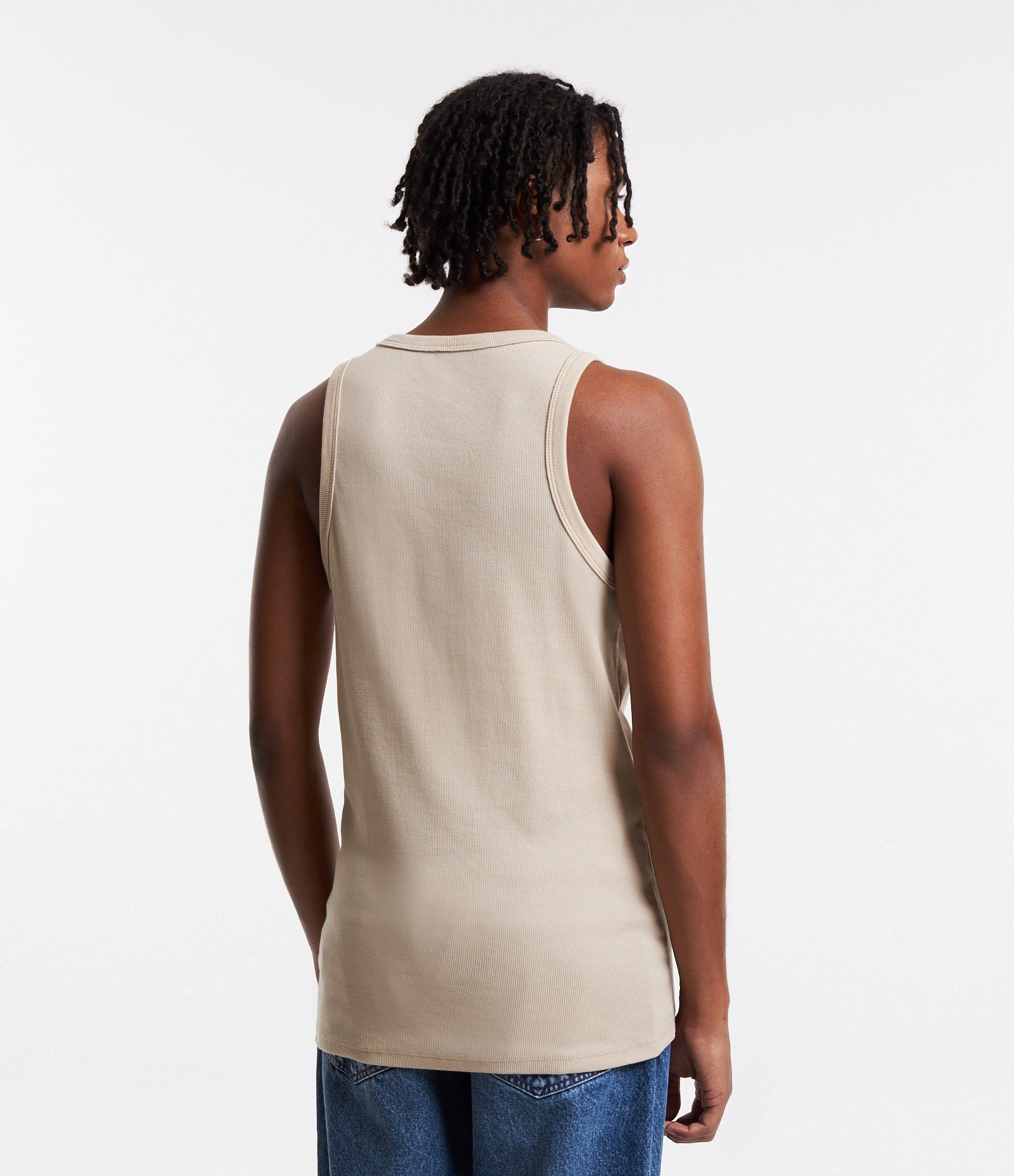 Regata Regular Básica em Ribana de Algodão Bege 3