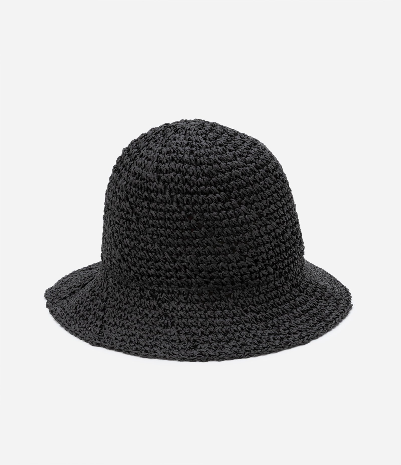 Chapéu Bucket com Textura de Ráfia Preto 1
