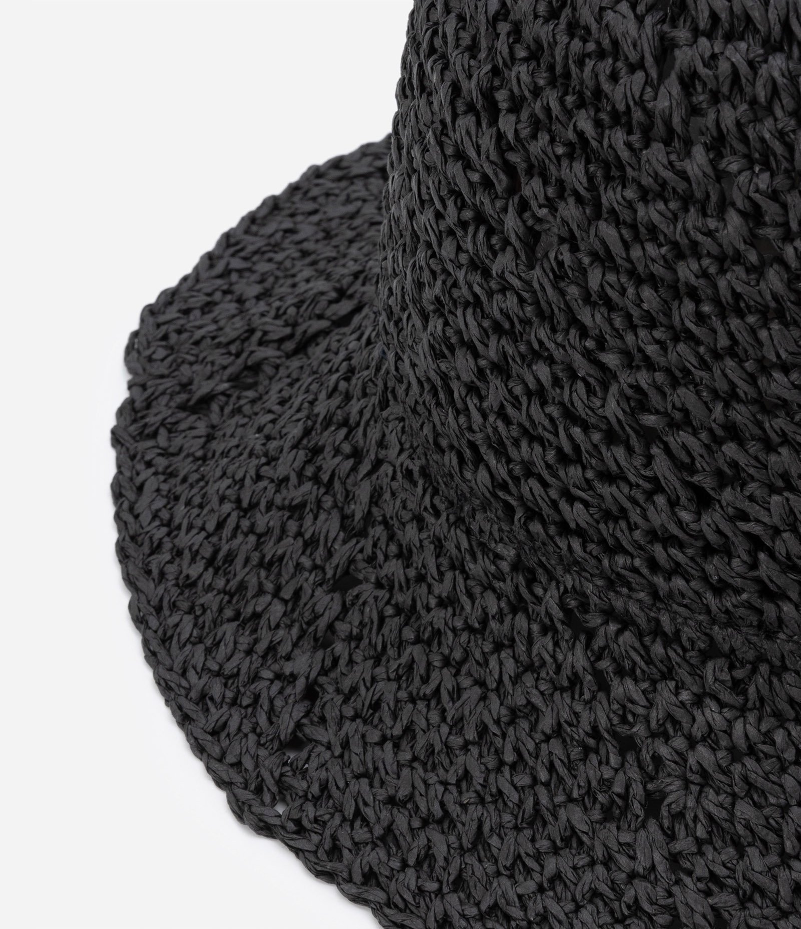 Chapéu Bucket com Textura de Ráfia Preto 3