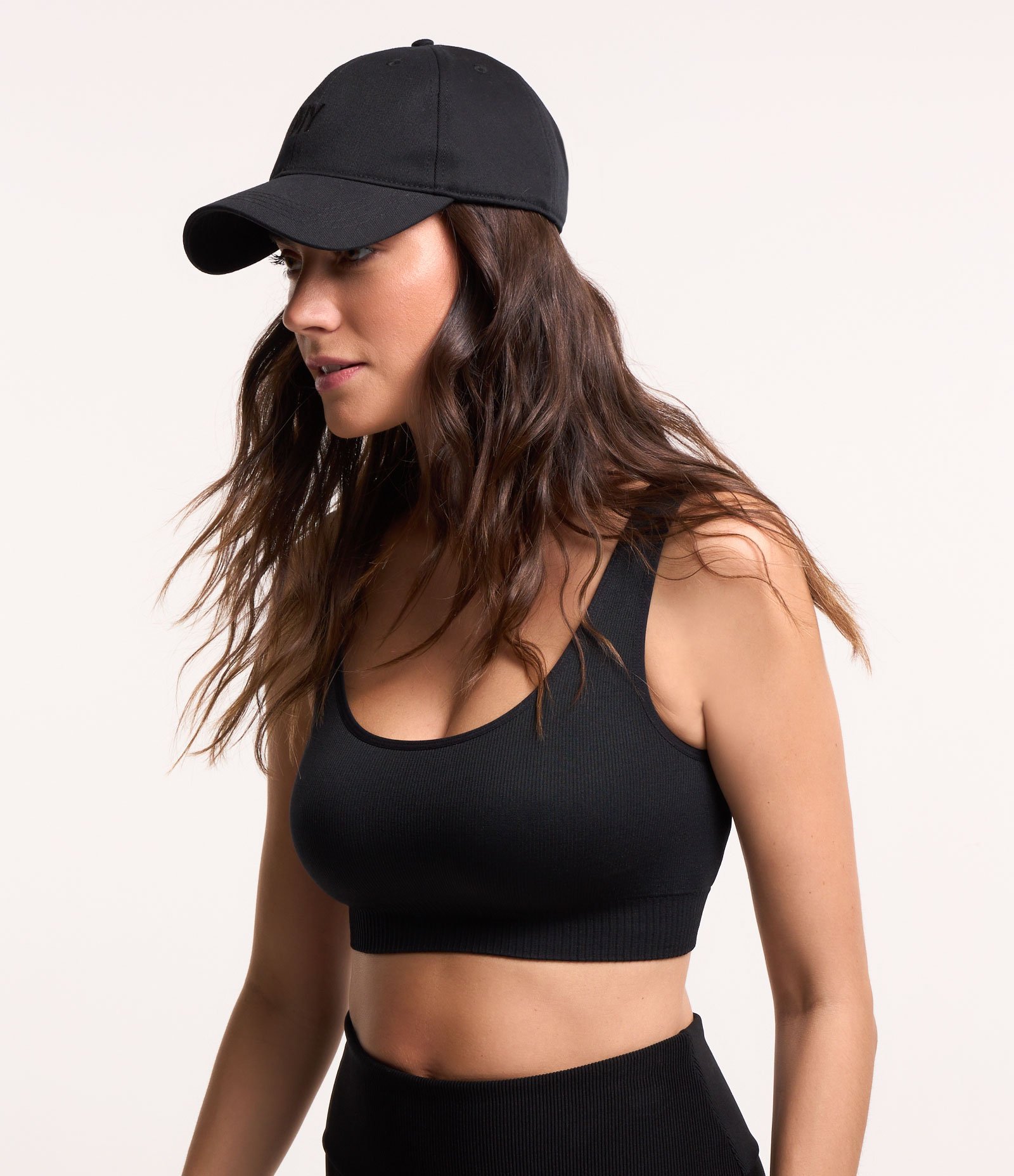Top Esportivo sem Bojo Seamless com Texturas Preto 1