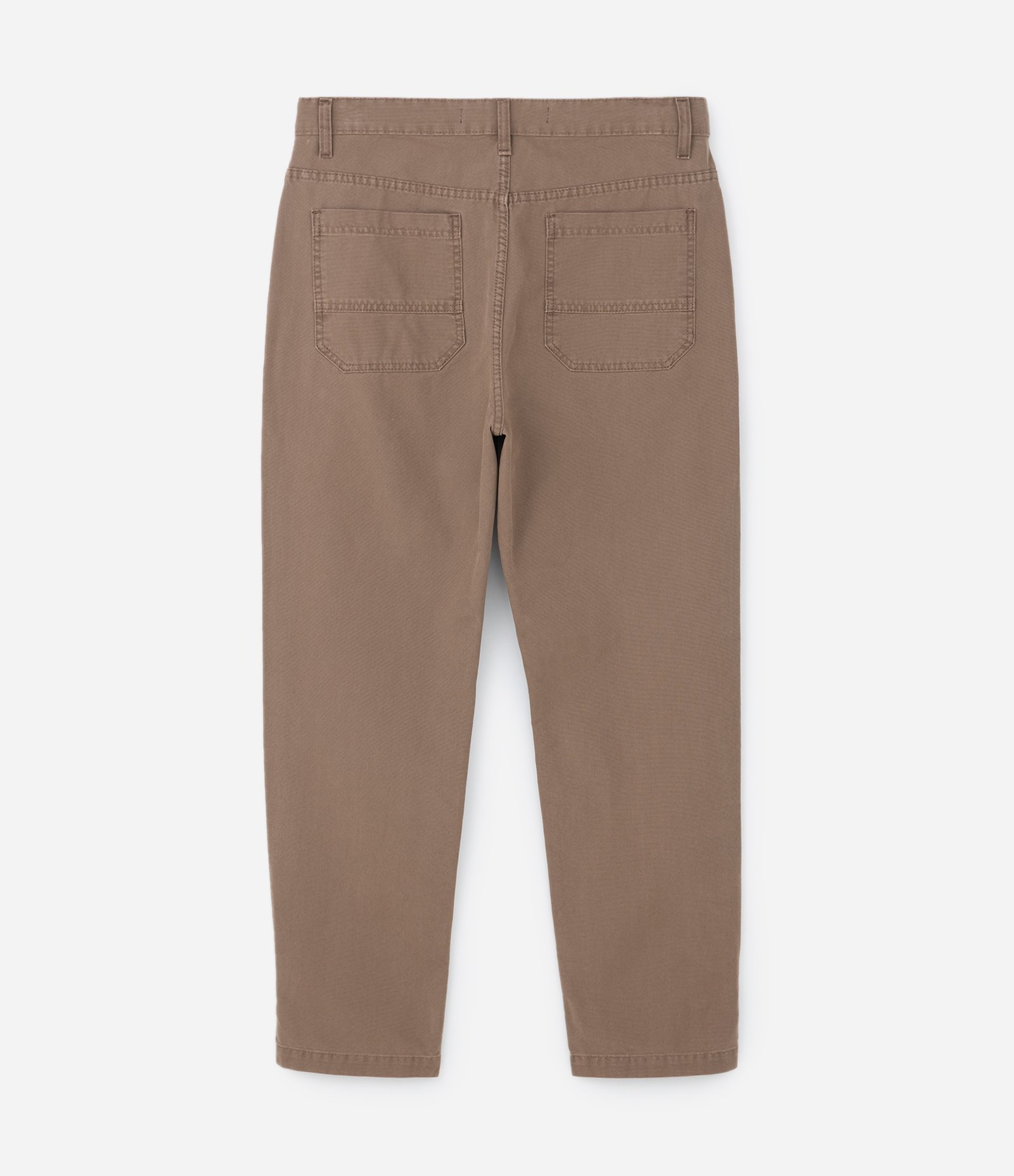 Calça Reta Loose em Sarja com Bolso Faca Marrom 6