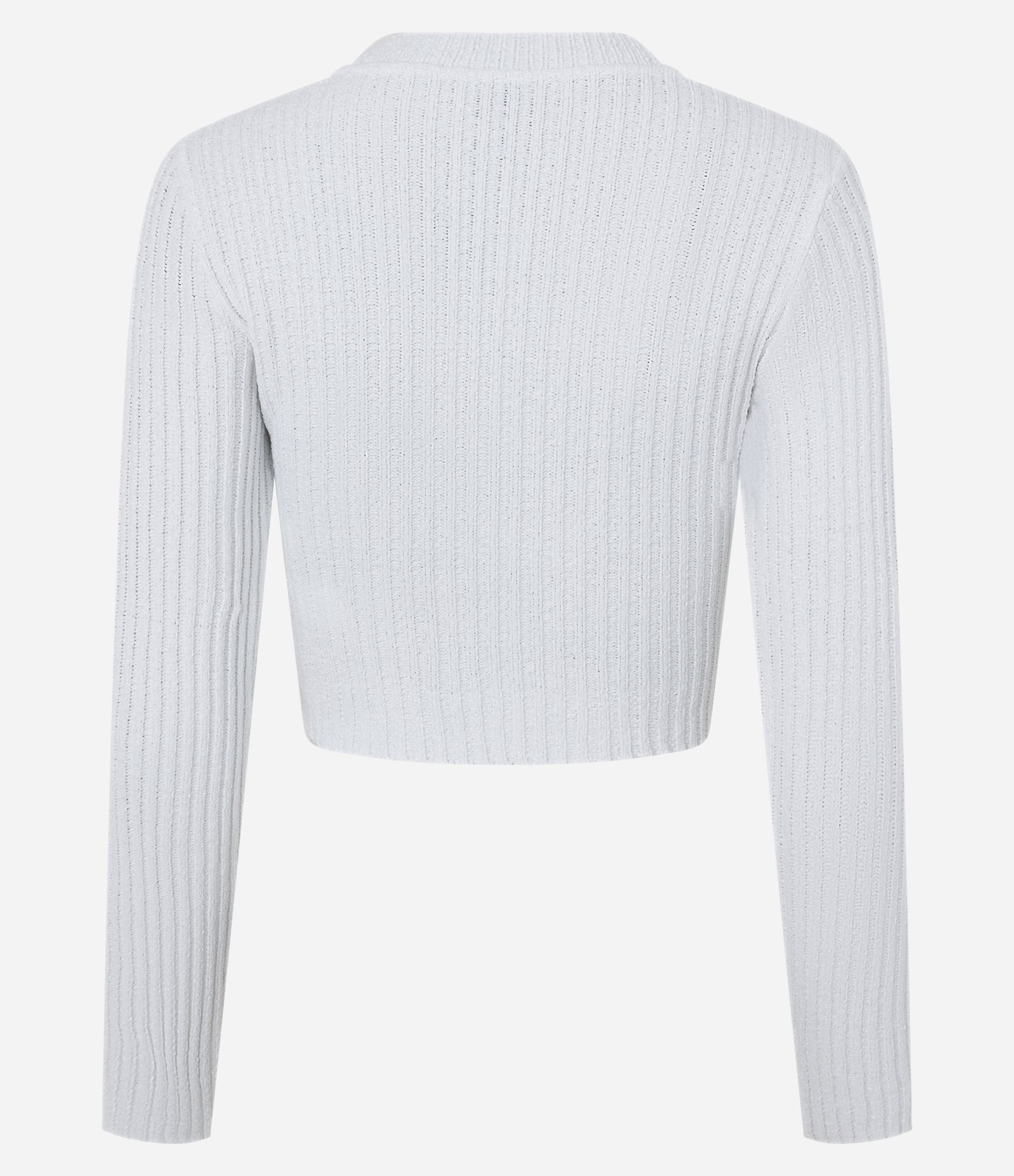 Blusa Cropped em Chenille com Texturas Branco 7