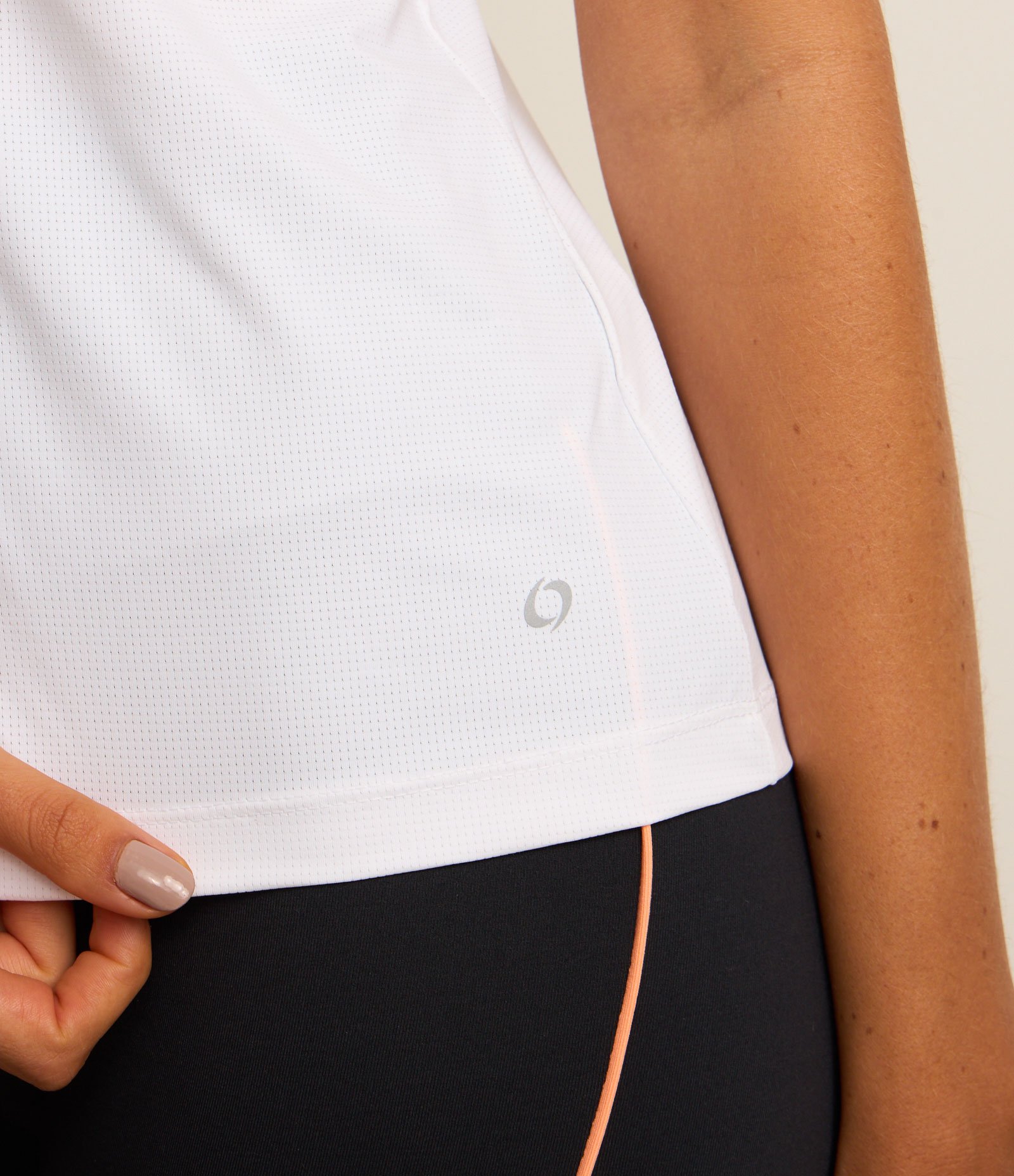 Regata Nadador Esportiva em Microfibra com Furinhos Branco 5