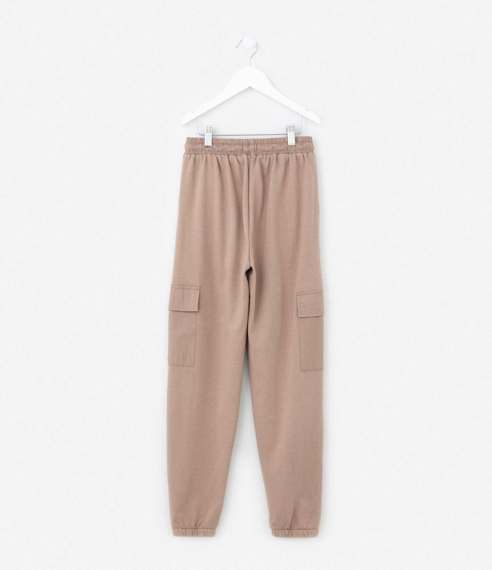 Calça Infantil com Recortes e Bolsos Cargo - Tam 5 a 14 Anos Bege 2