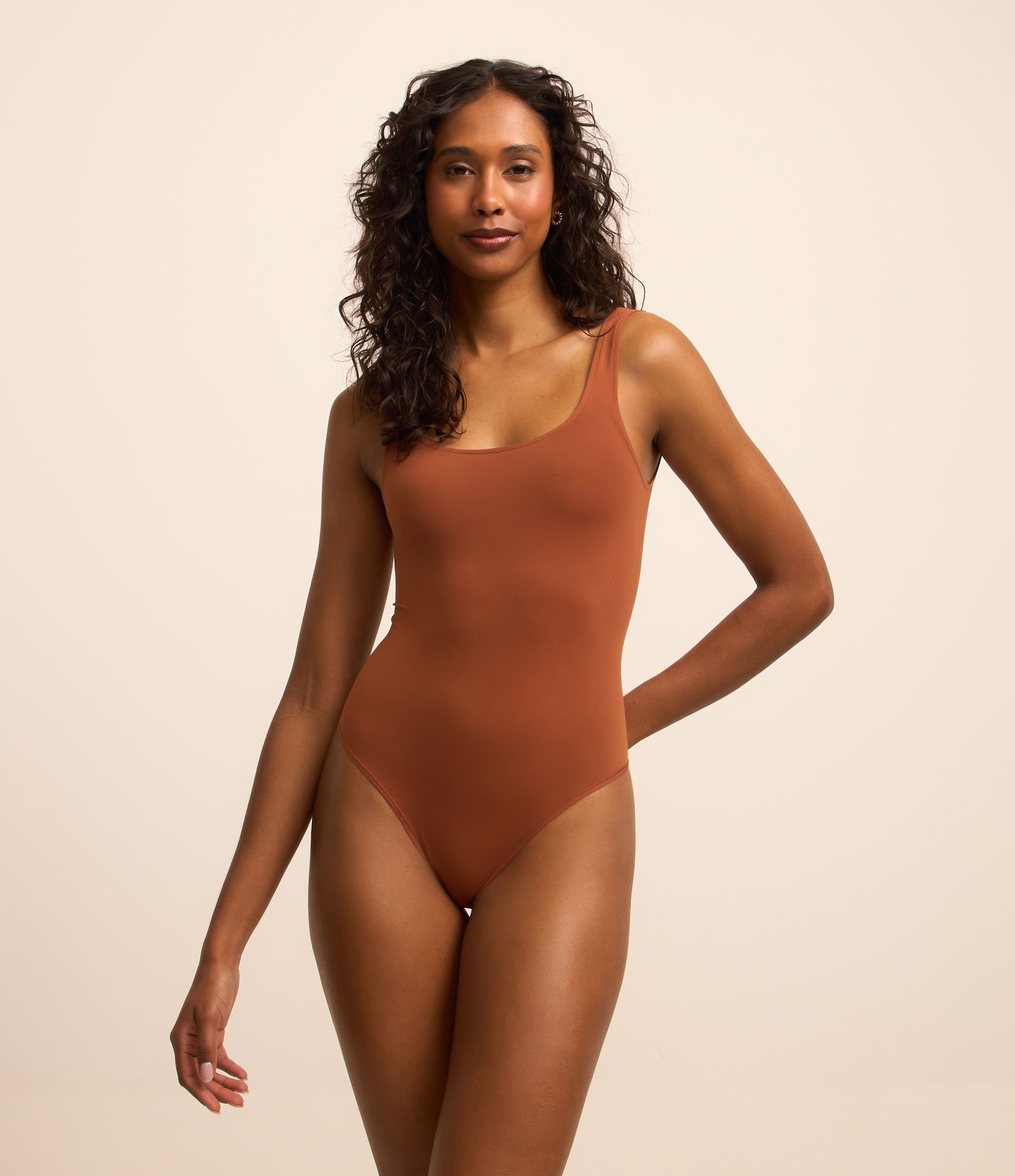 Body Lingerie Seamless Sem Bojo Marrom 1