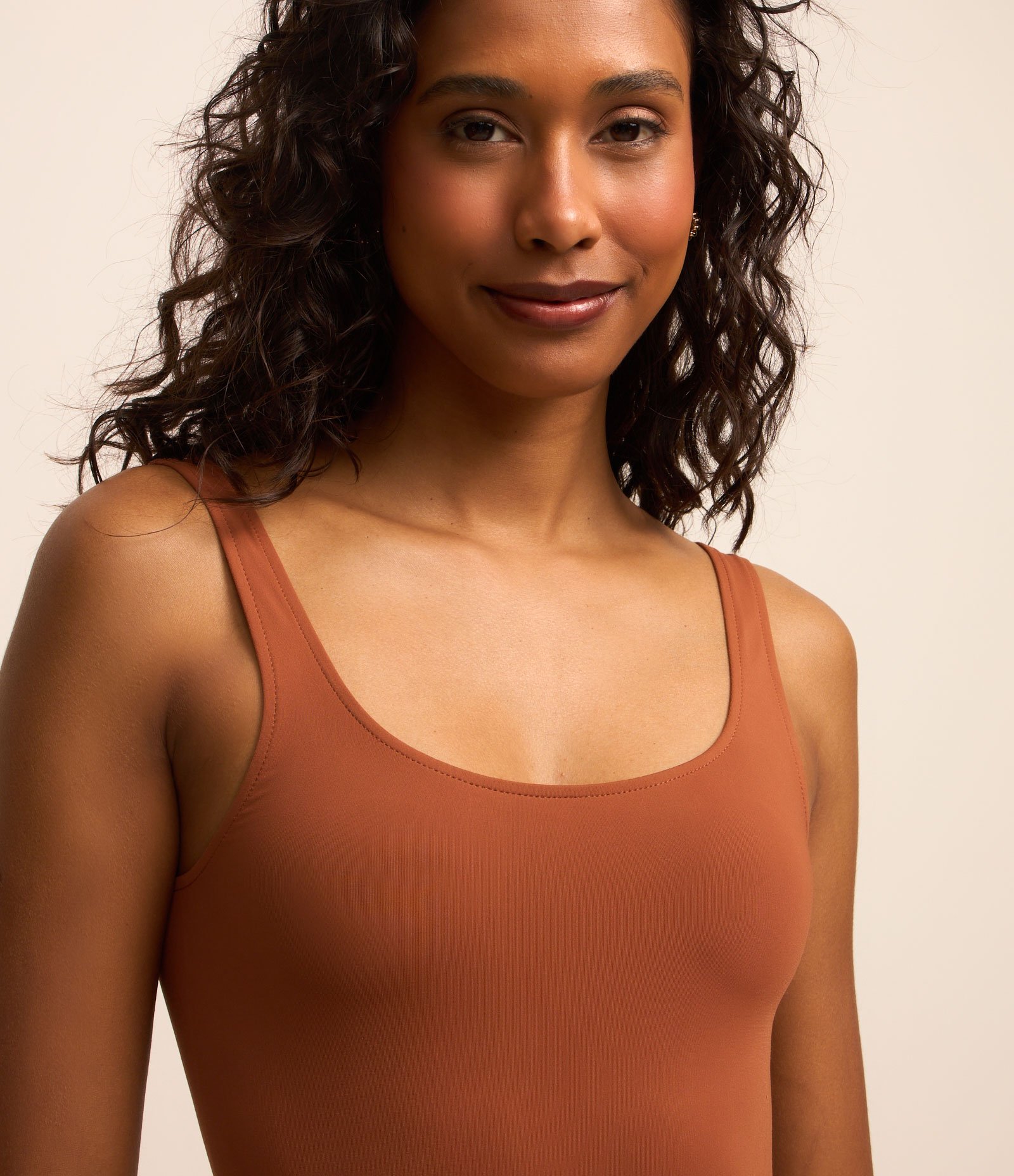 Body Lingerie Seamless Sem Bojo Marrom 2