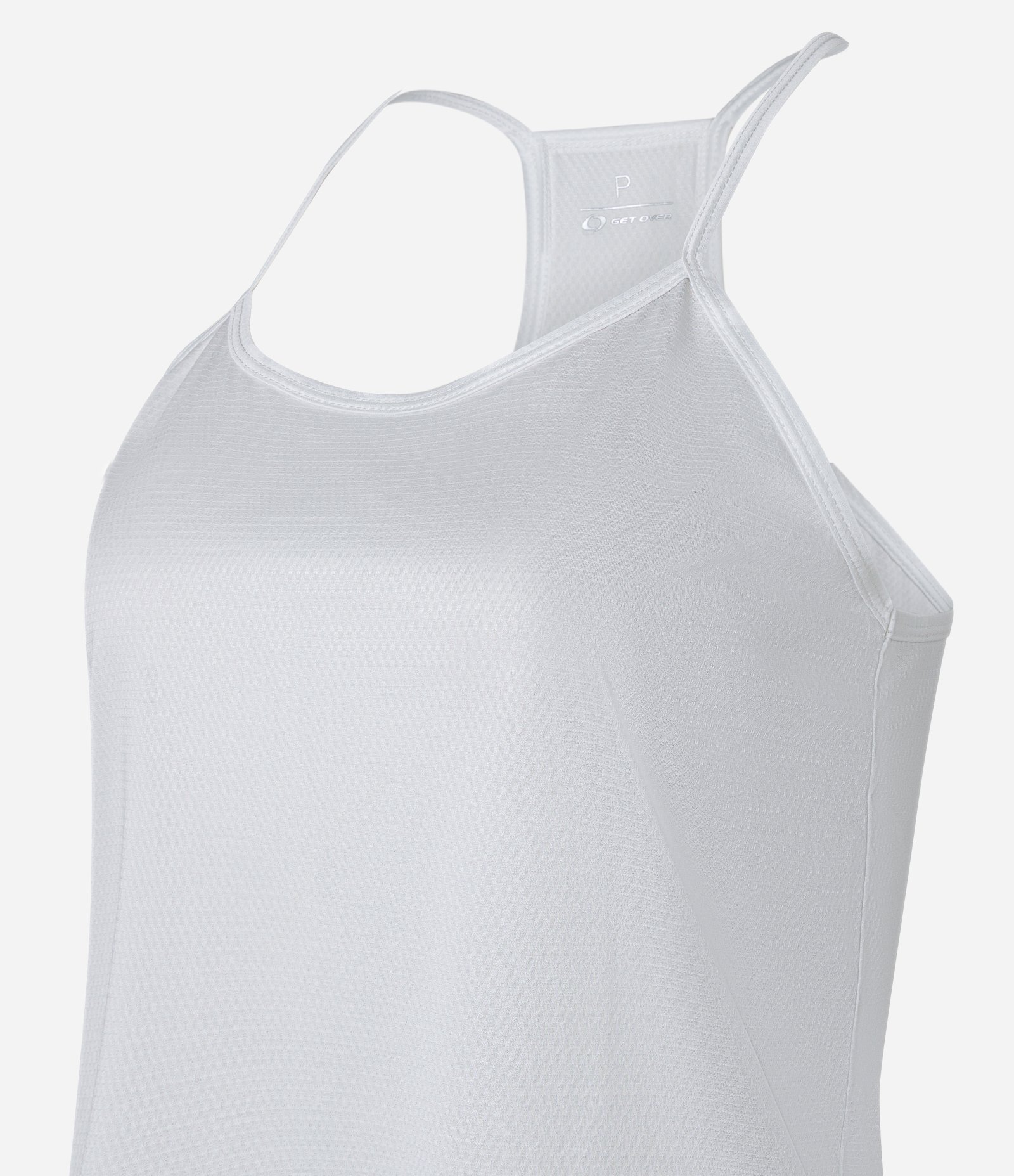 Regata Esportiva em Microfibra com Alças Finas Branco 7