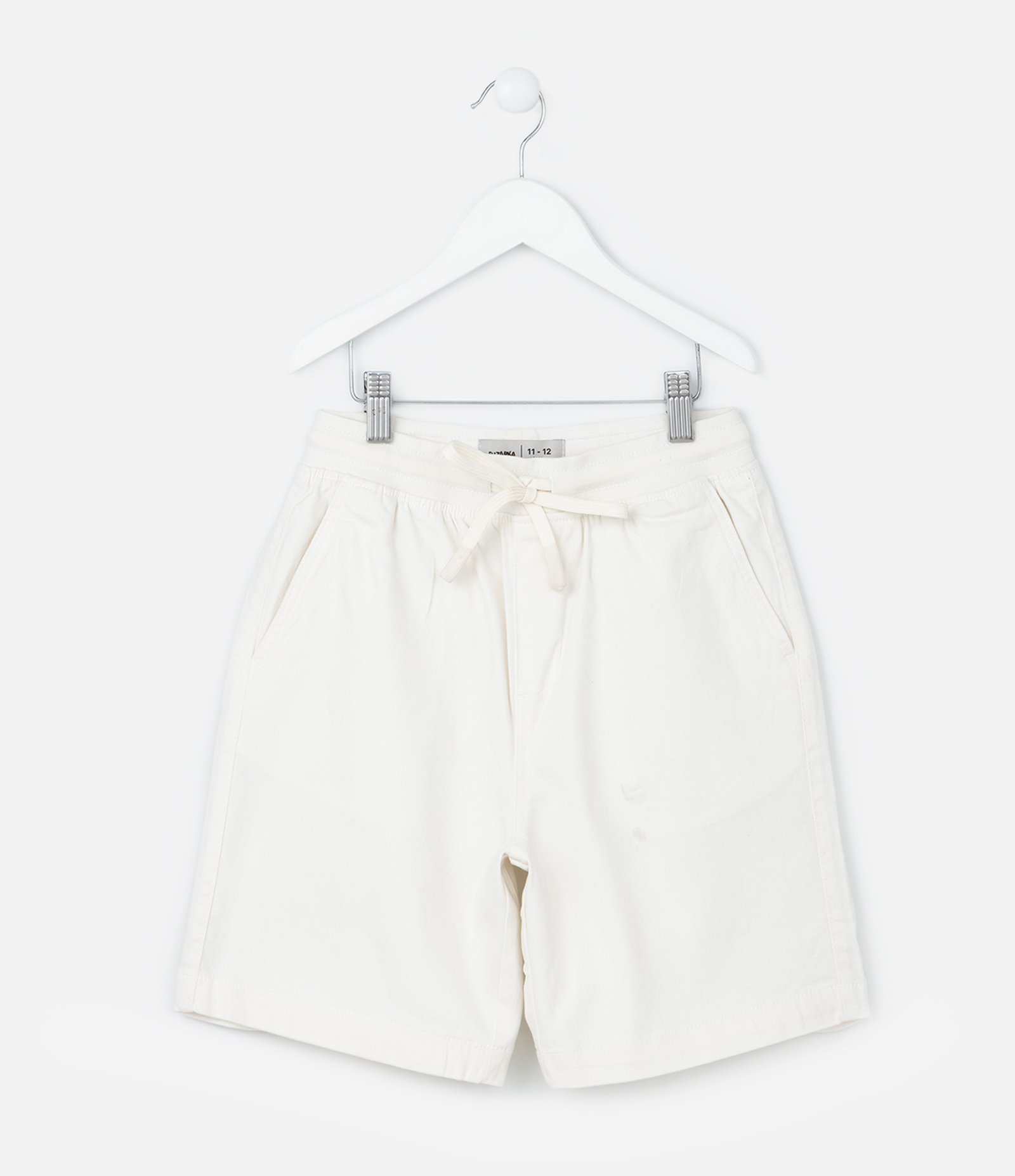 Bermuda Infantil em Sarja com Amarração - Tam 5 a 14 Anos Branco Neve 2