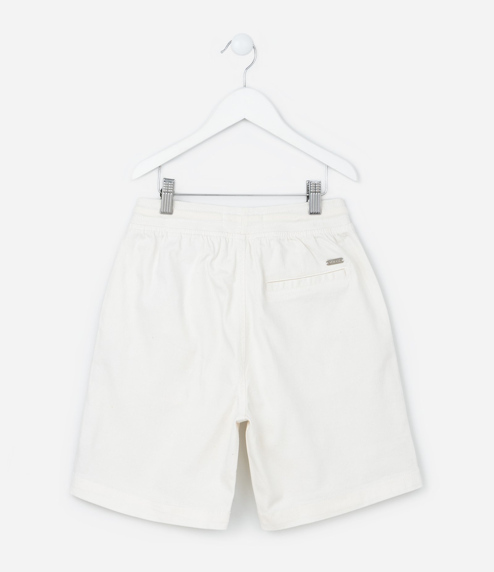 Bermuda Infantil em Sarja com Amarração - Tam 5 a 14 Anos Branco Neve 3