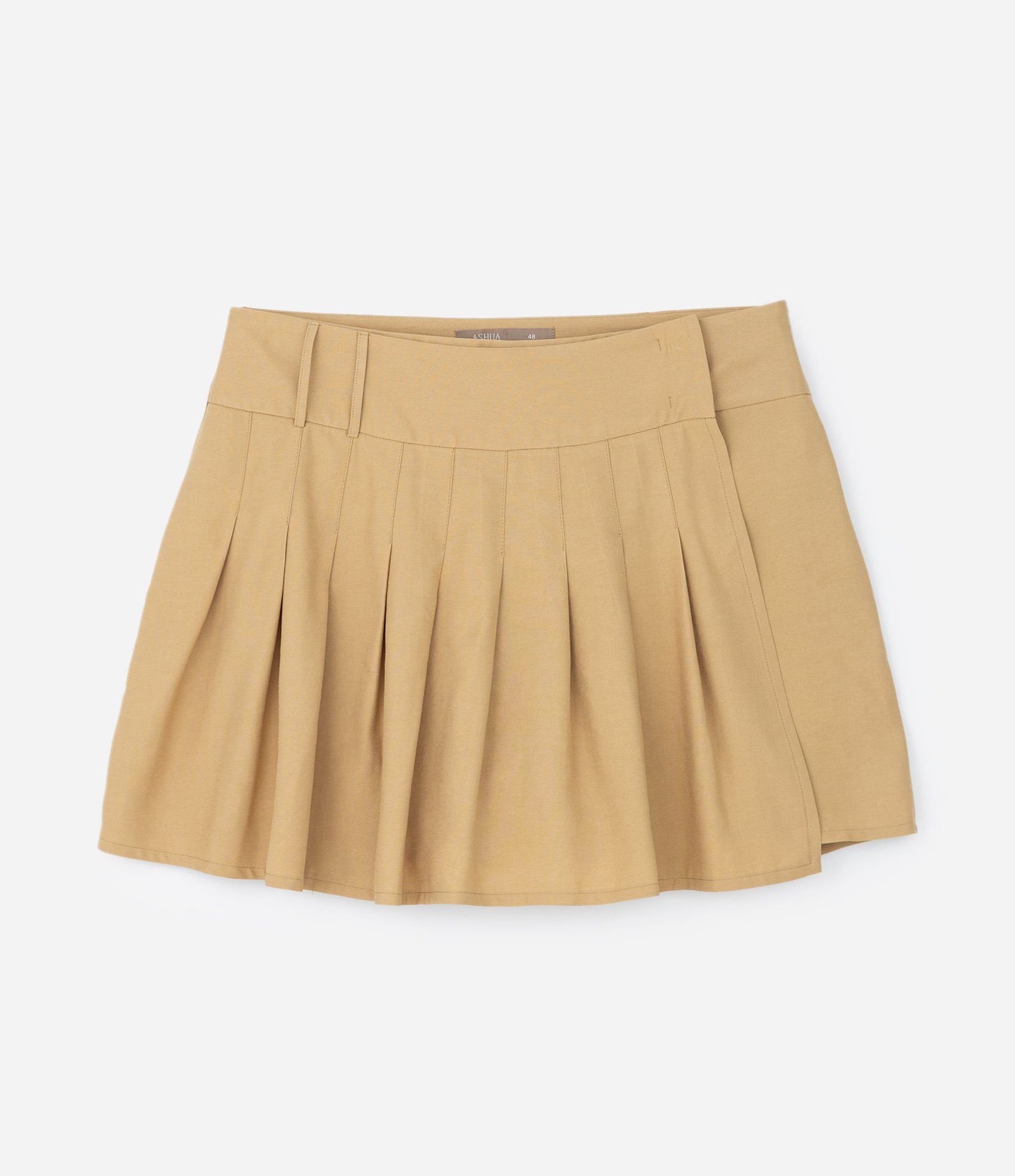 Short Saia Alfaiataria em Viscose Curve & Plus Size Bege 5