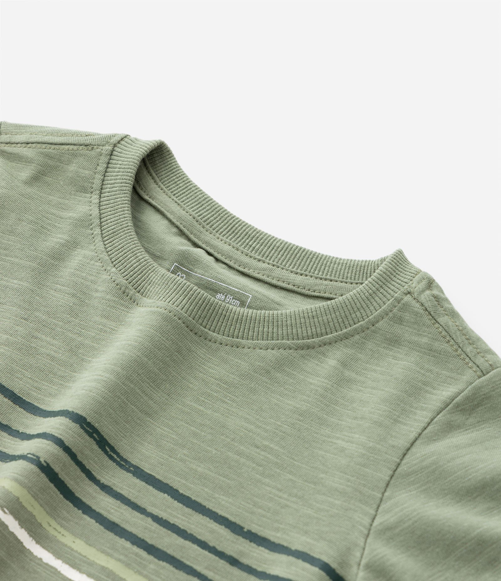 Camiseta Infantil com Listras no Peito - Tam 1 a 5 Anos Verde 4