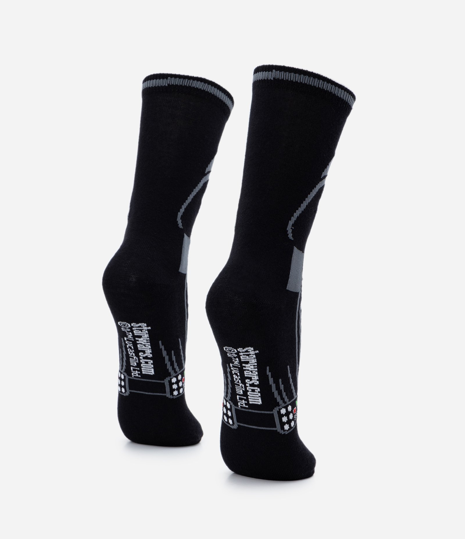 Meia Cano Longo em Algodão Estampa Darth Vader Preto 2