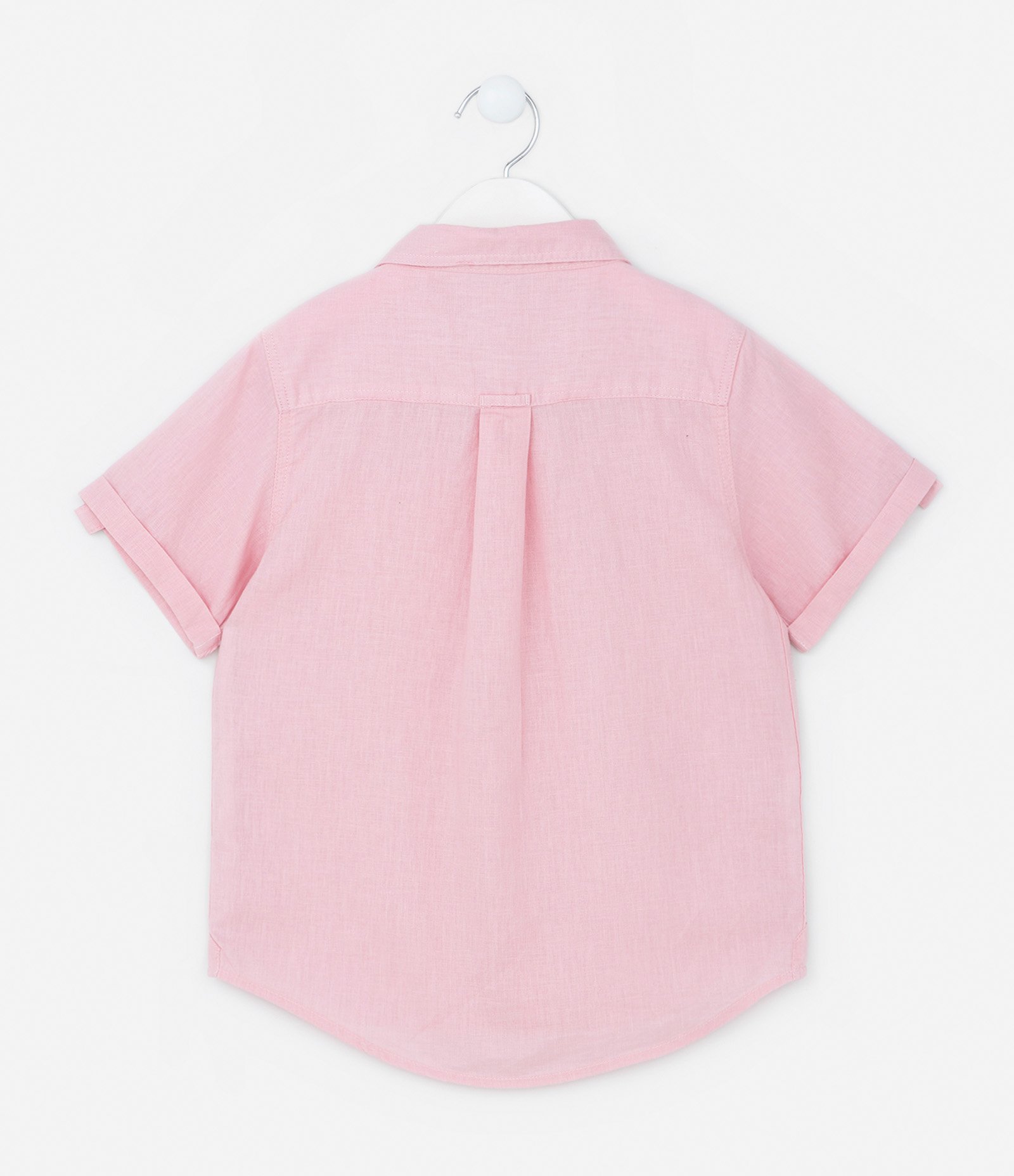 Camisa Infantil com Bolsinho e Botões - Tam 5 a 14 Anos Rosa 2