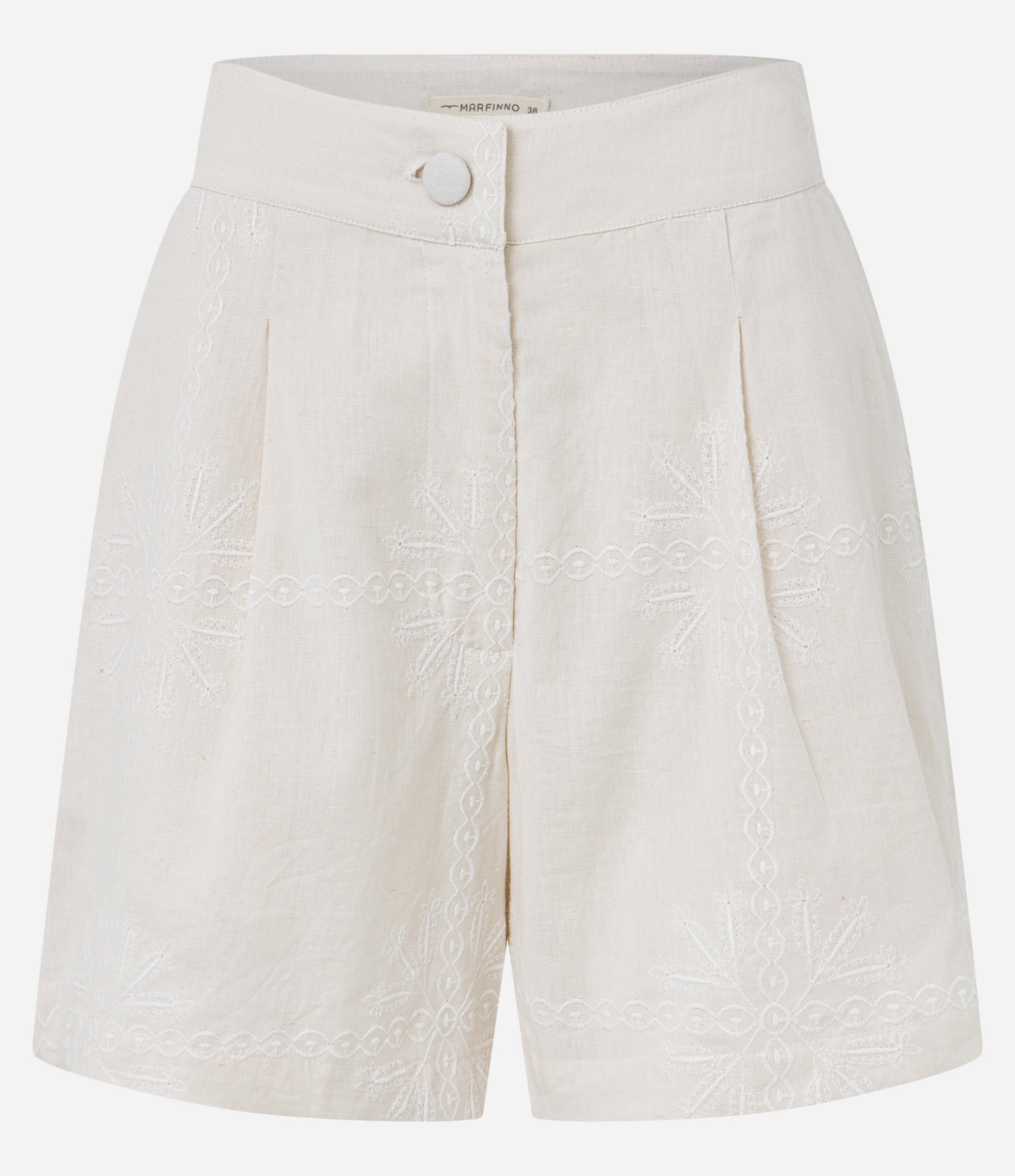 Short em Cambraia com Pregas e Bordados Arabescos Off White 5