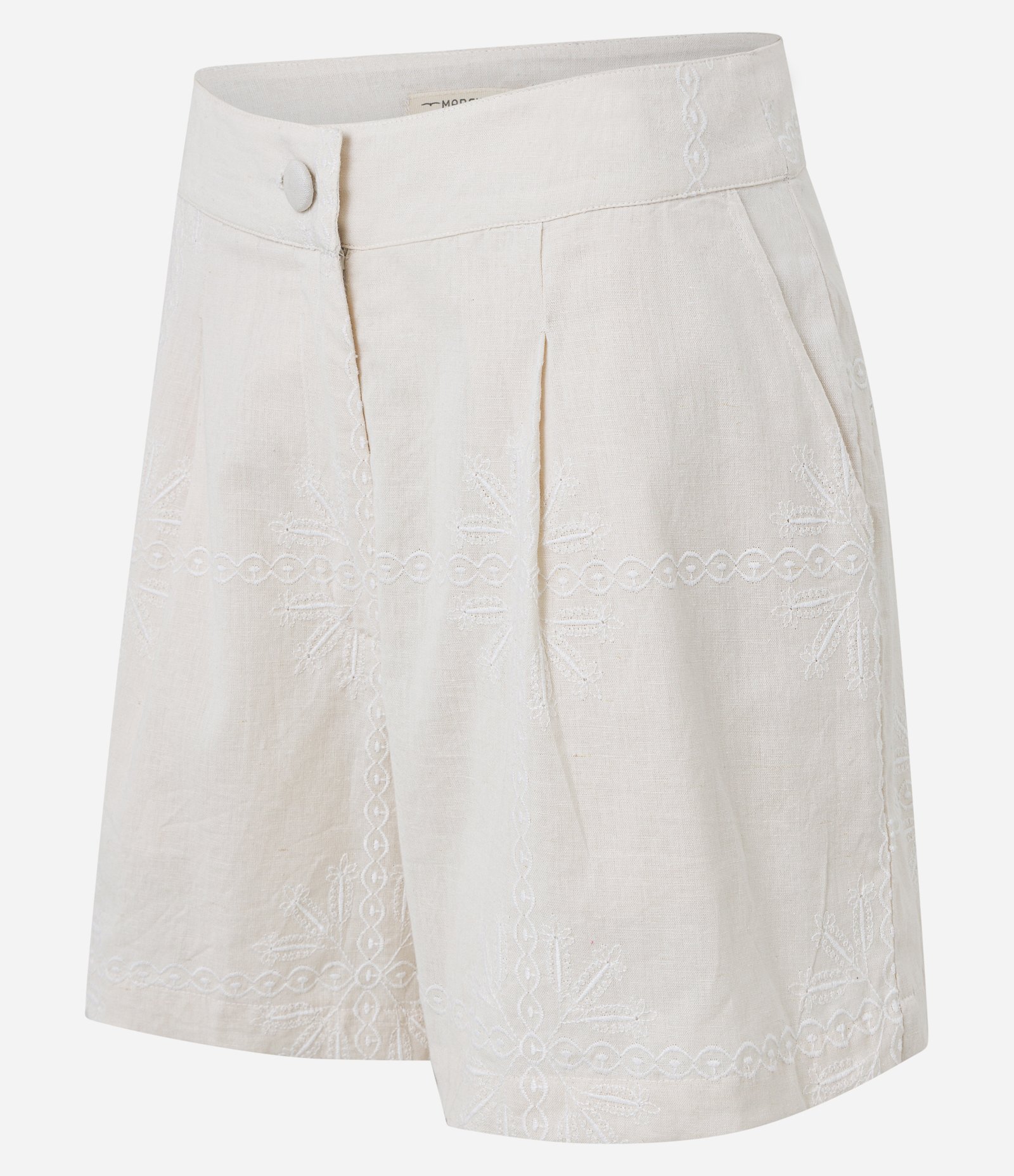 Short em Cambraia com Pregas e Bordados Arabescos Off White 6