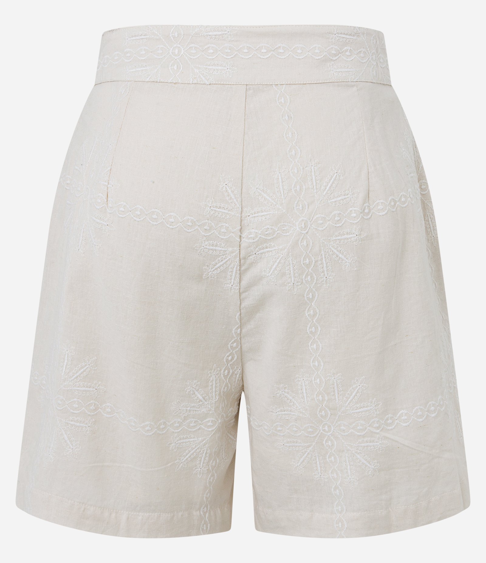 Short em Cambraia com Pregas e Bordados Arabescos Off White 7