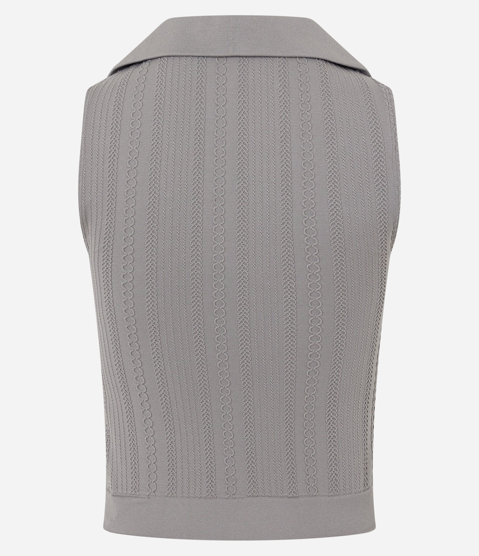 Blusa Cropped Seamless com Gola Polo Cinza 6