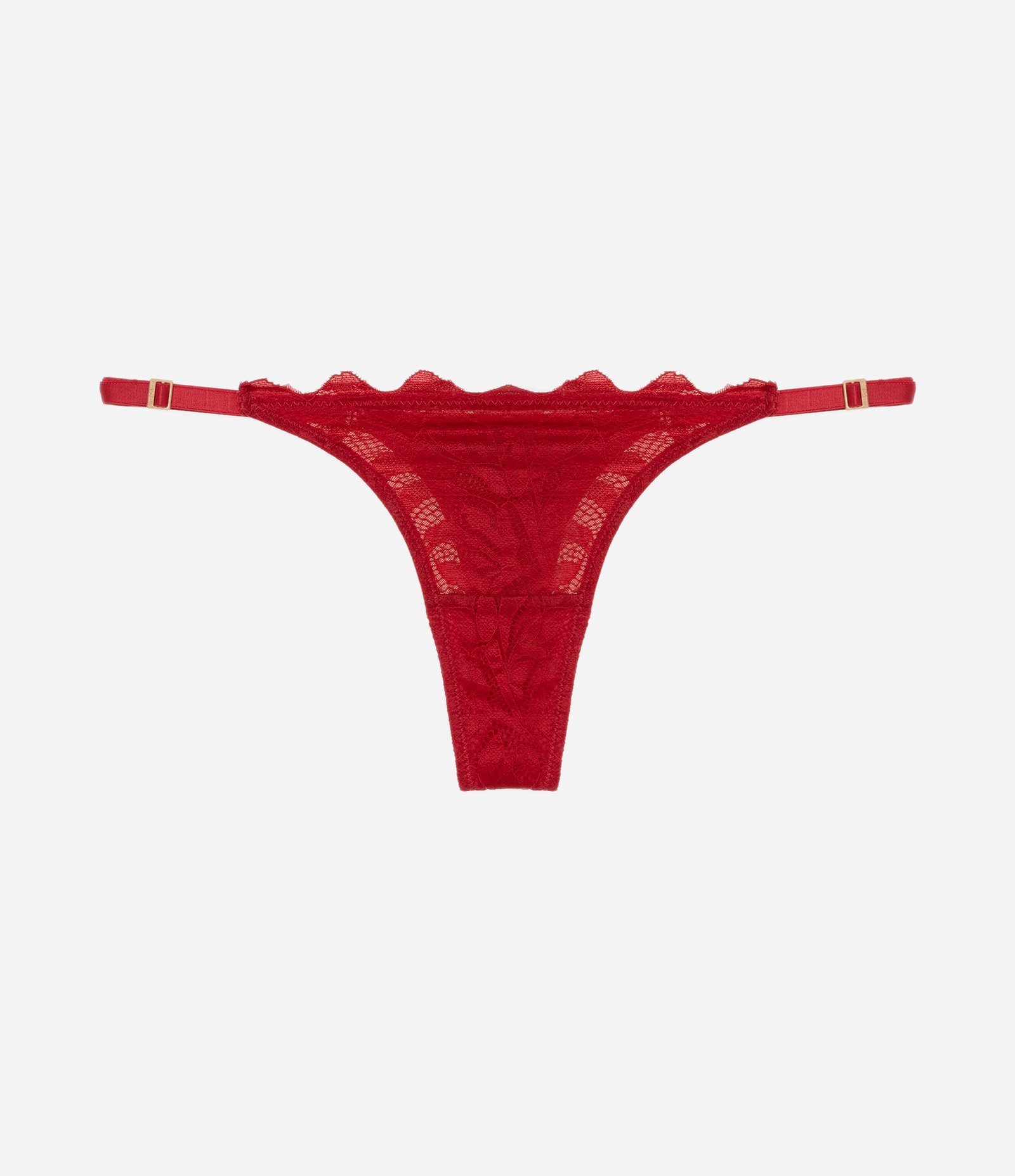 Calcinha String Fio Duplo em Renda Rustica Vermelho 6