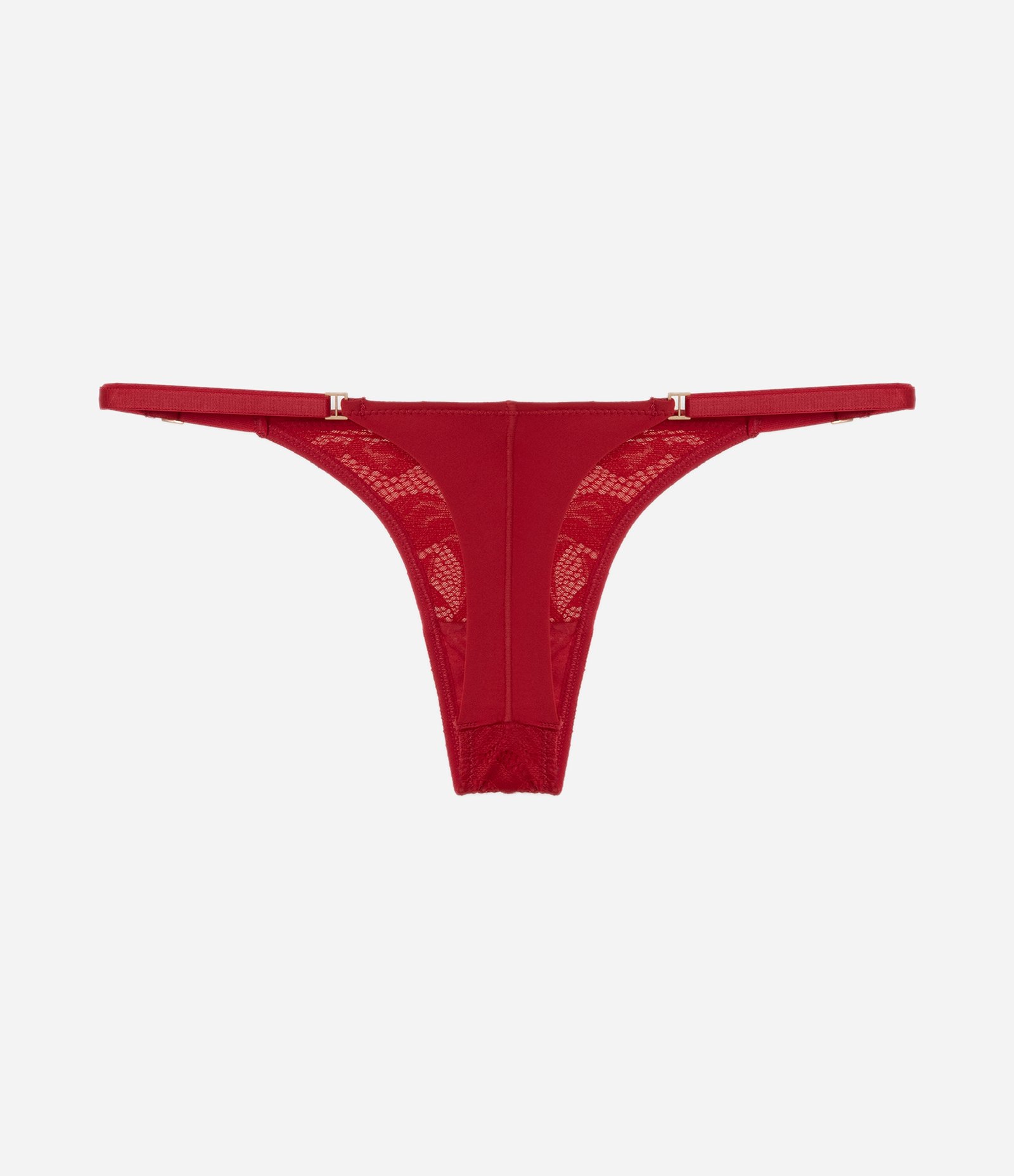 Calcinha String Fio Duplo em Renda Rustica Vermelho 7