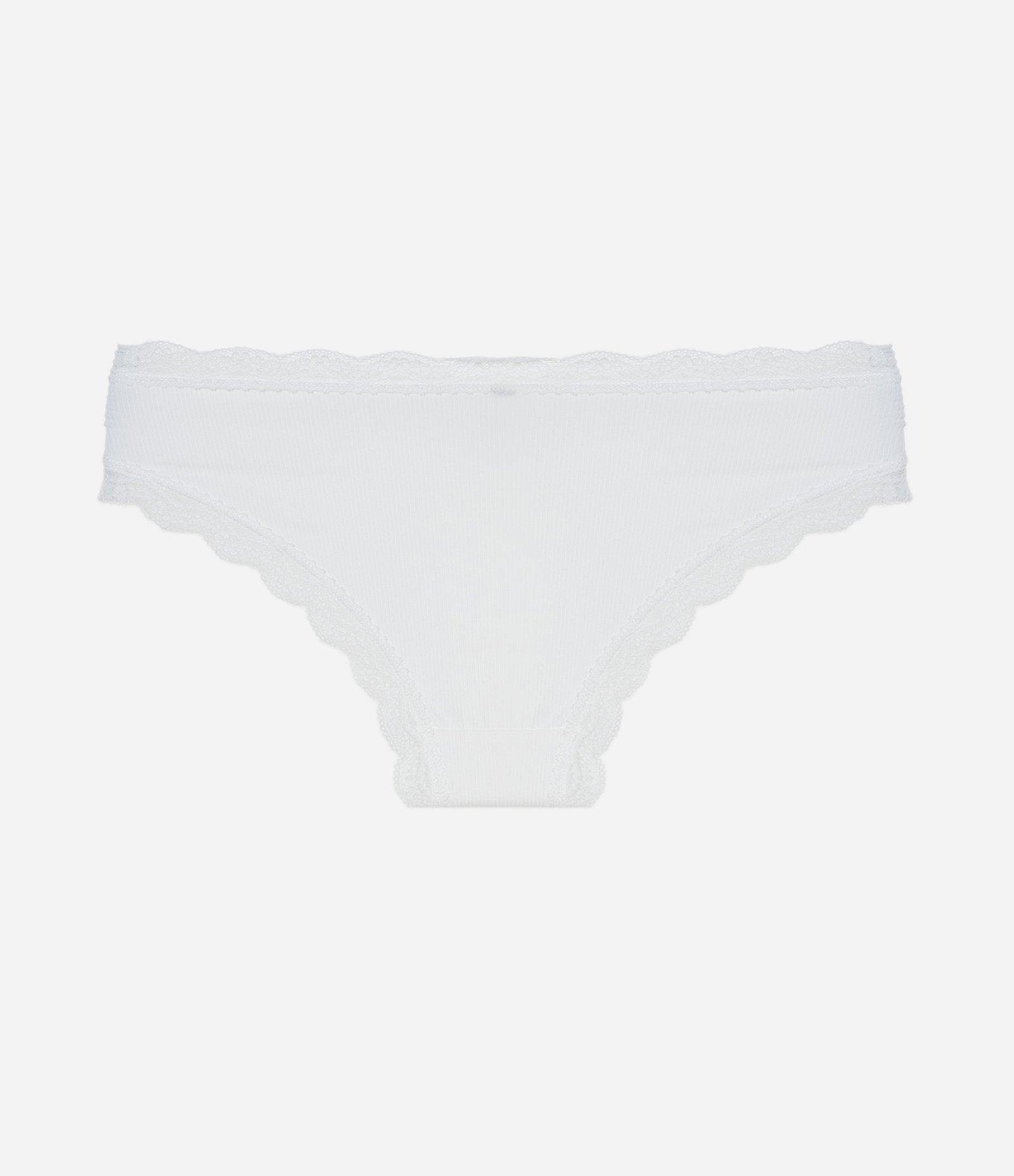 Calcinha Biquíni em Poliamida com Detalhes em Renda Branco Neve 5