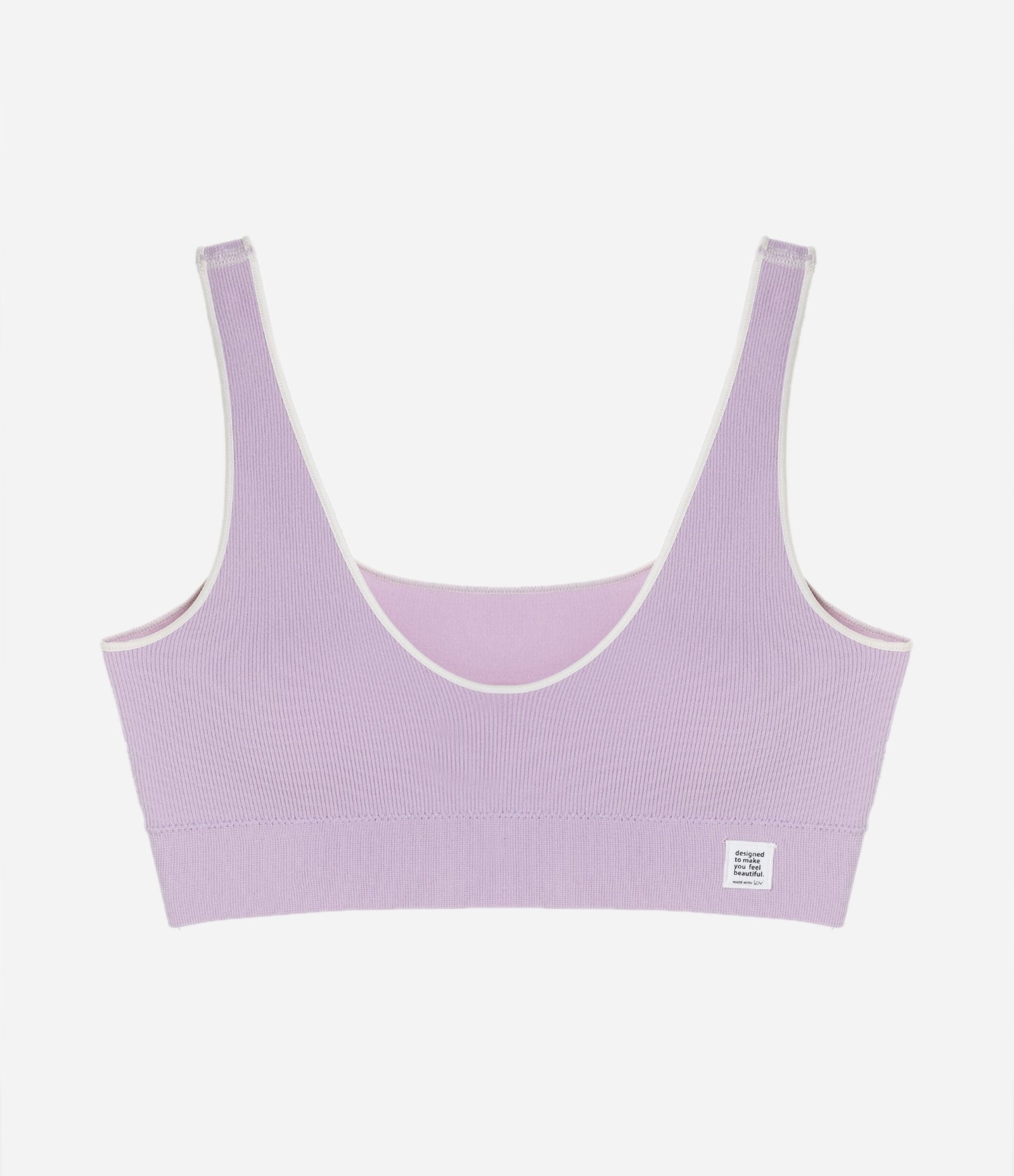 Sutiã Top com Bojo Removível e Textura Canelada Roxo 5