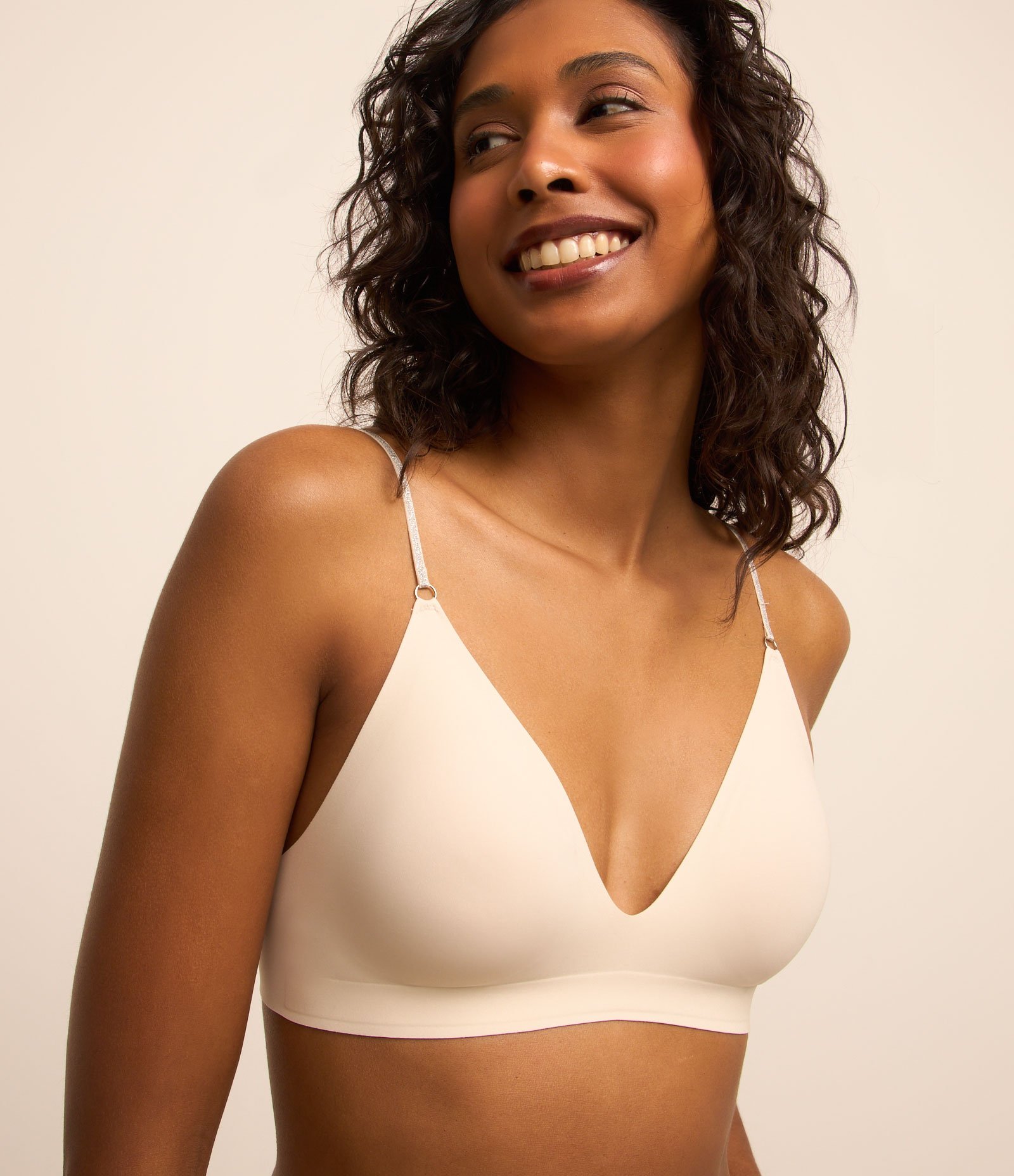 Sutiã Top com Bojo Removivel e Alças Contrastante Off White 1