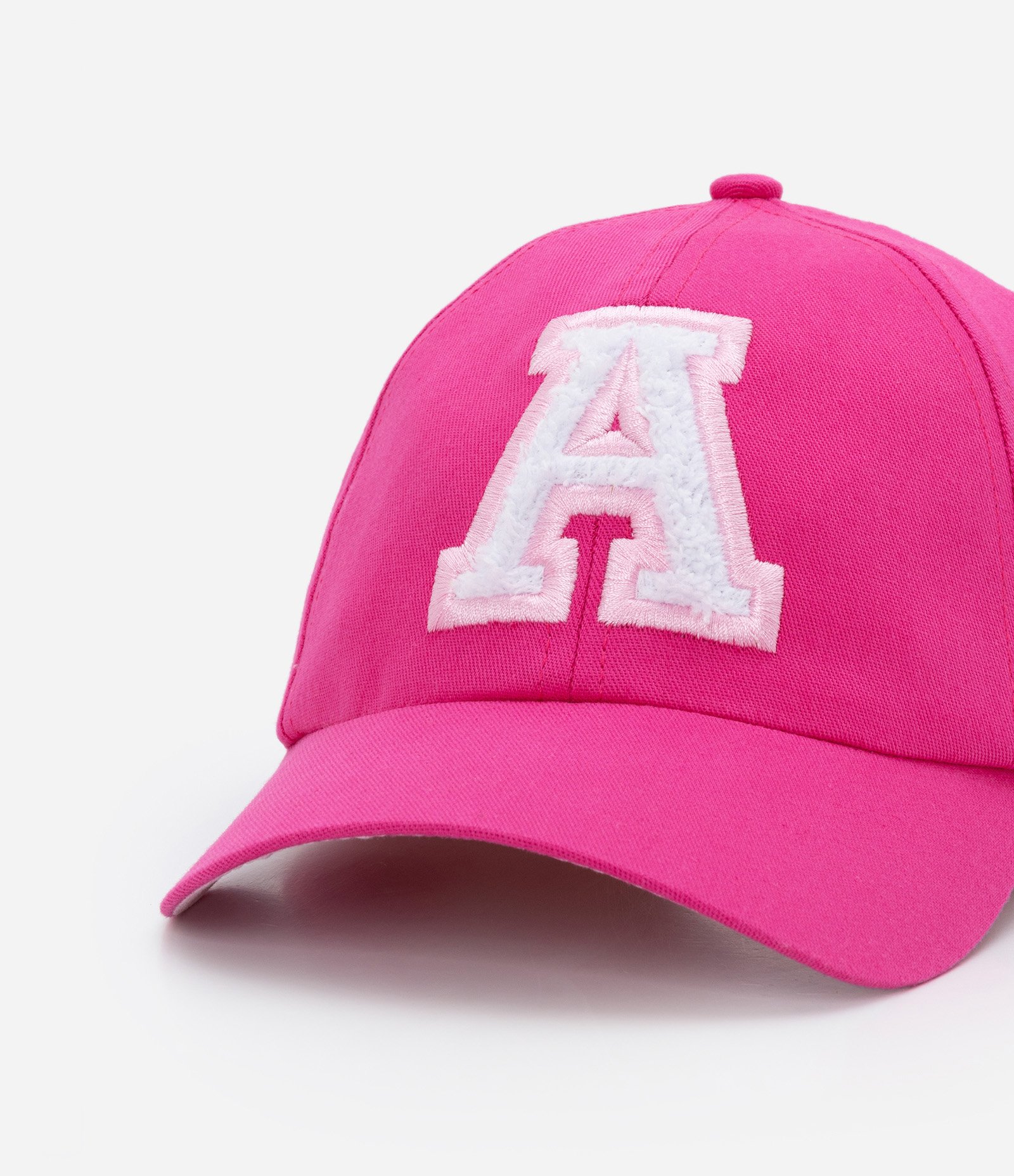 Boné Infantil em Sarja com Aba Curva e Bordado Letra A - Tam U Rosa 4