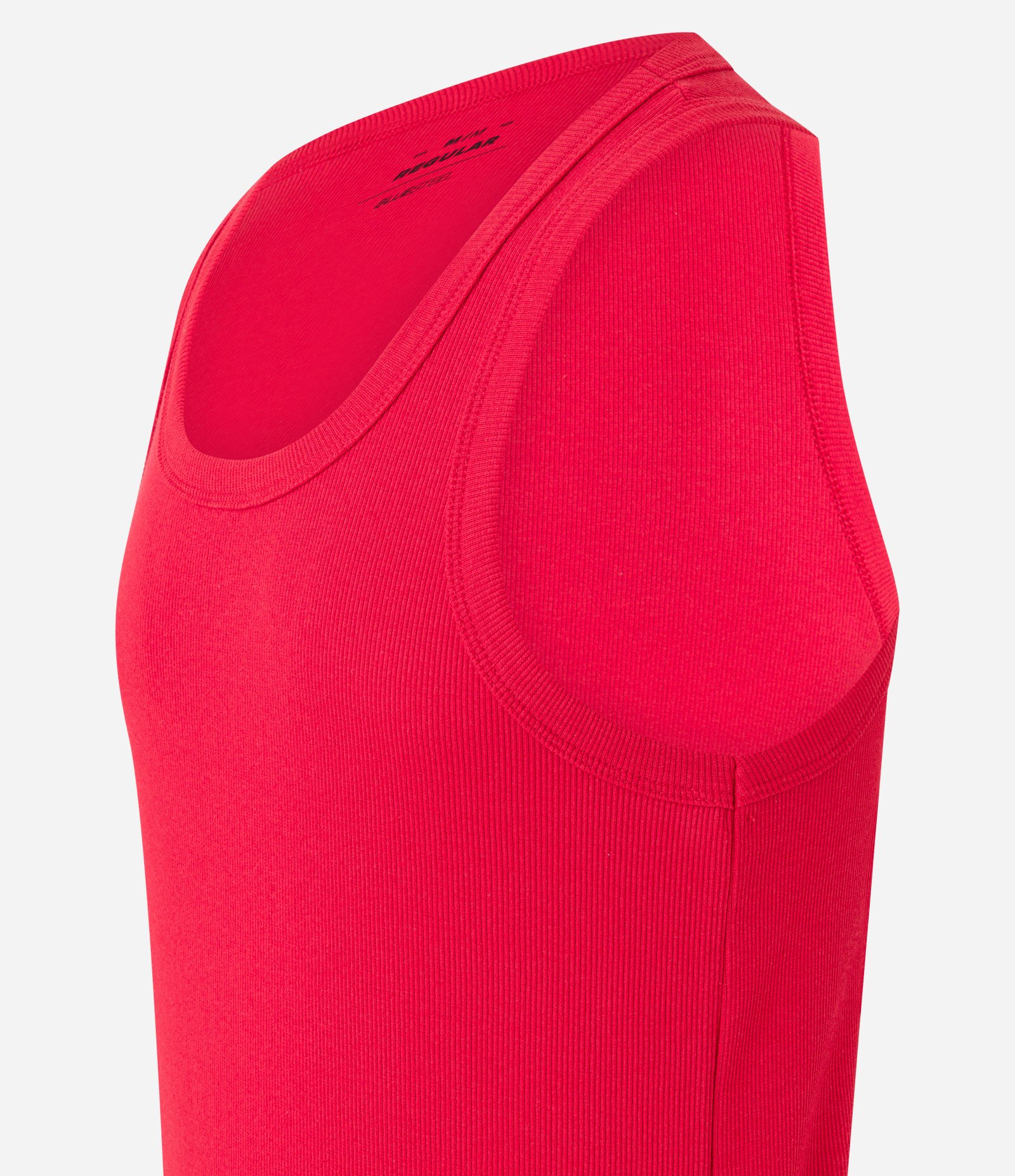 Regata Regular Básica em Ribana de Algodão Vermelho 8