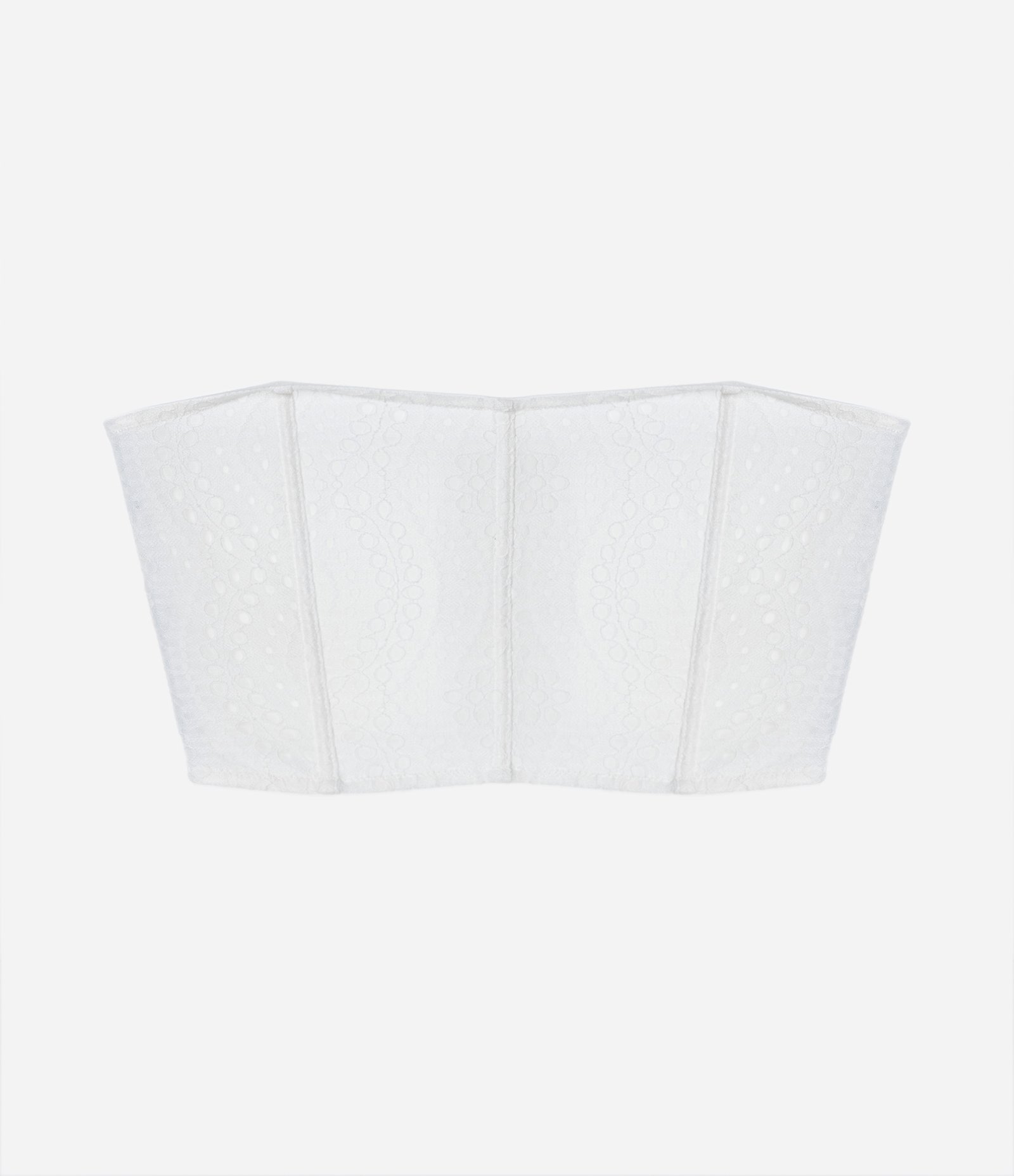 Sutiã Corset Sem Bojo em Laise Branco Neve 6